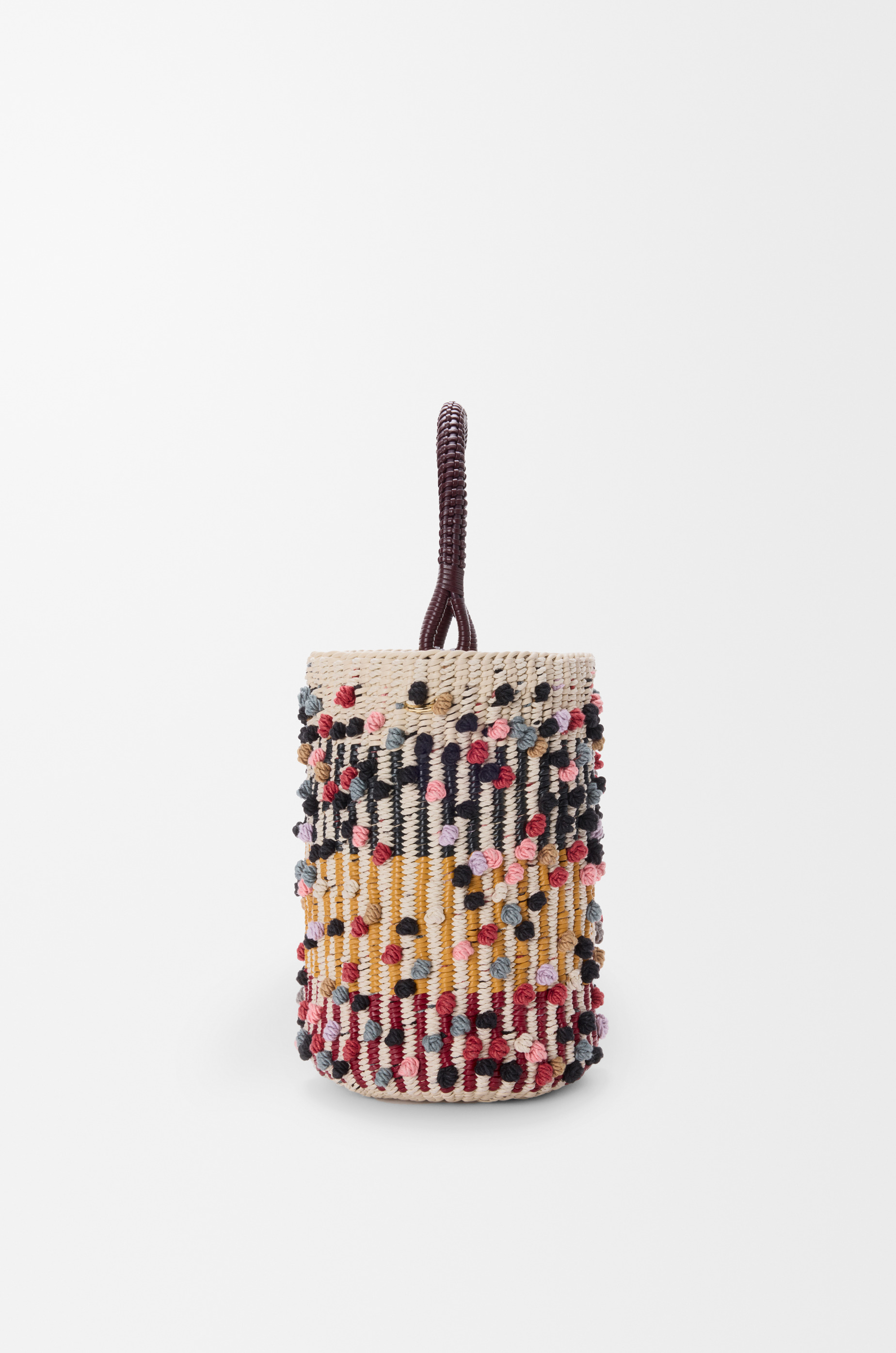 Bucket in cord, leather and wool - 5