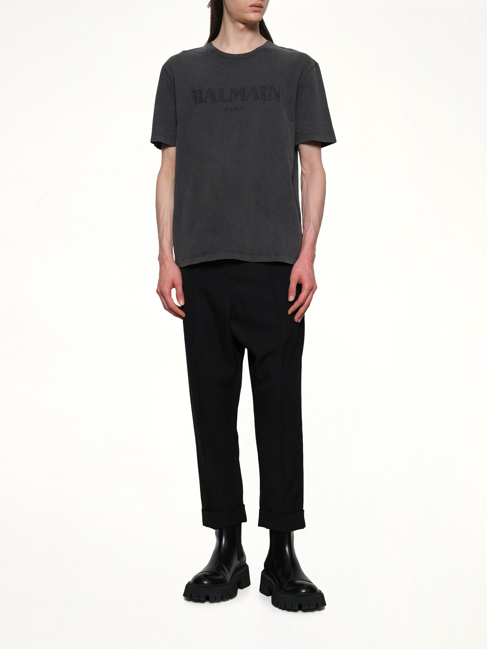 Balmain Vintage Emblem T-Shirt in Vintage Black - 4