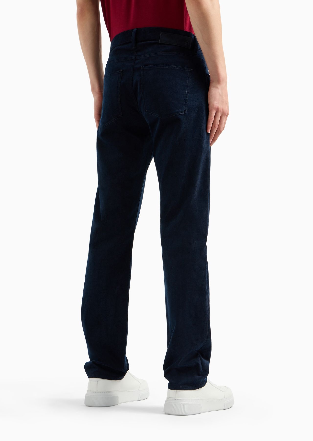 Regular-fit, five-pocket trousers in ribbed cotton and cashmere - 3