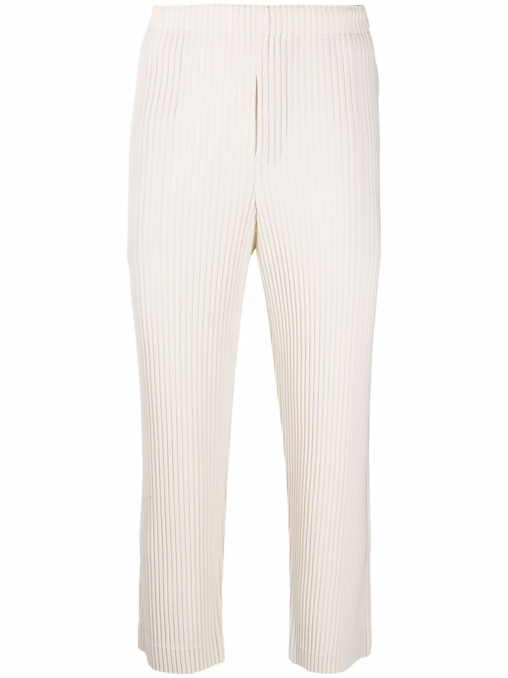 plissé-effect slip-on trousers - 1