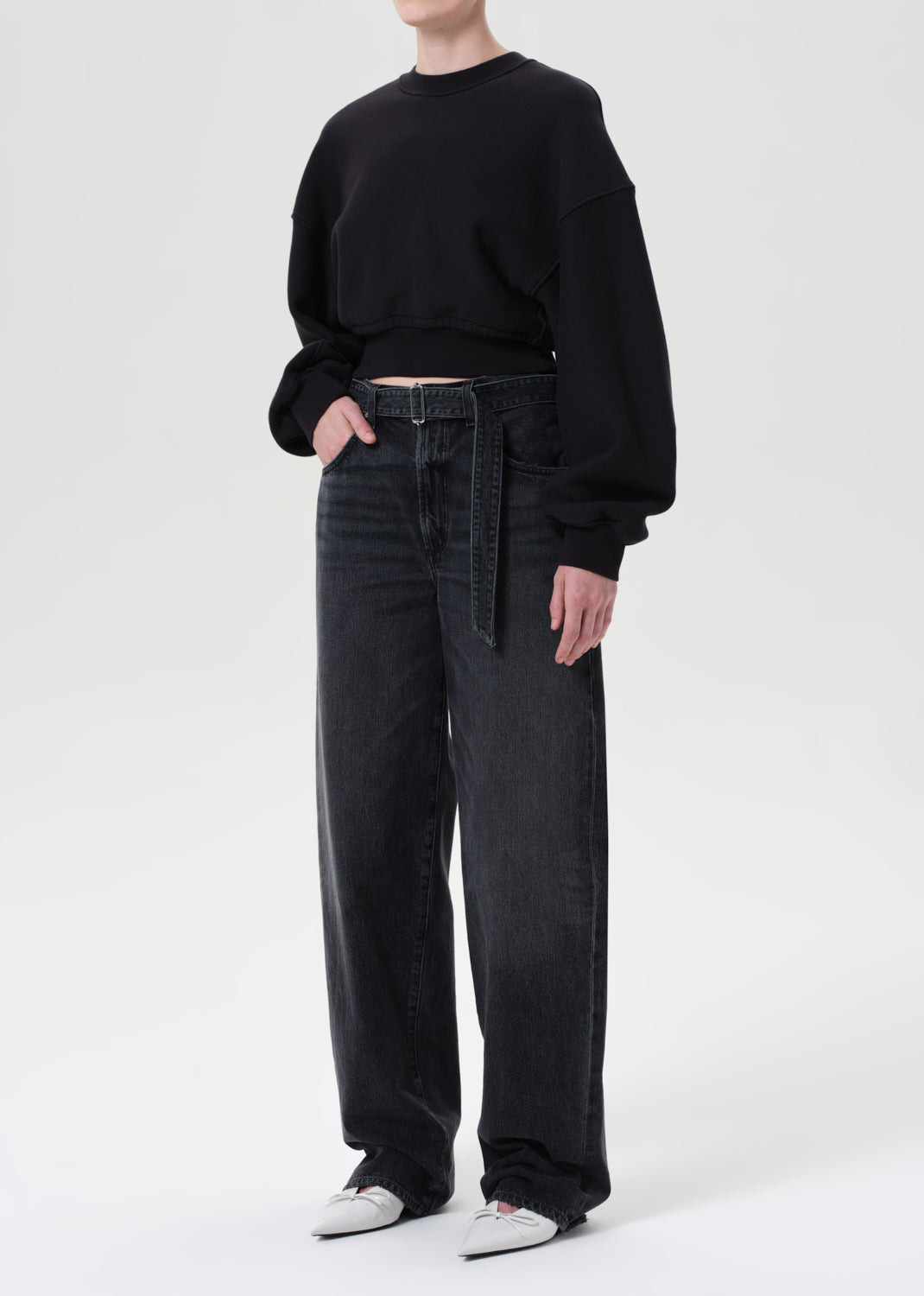 KIT SWEATSHIRT IN WASHED BLACK - 5