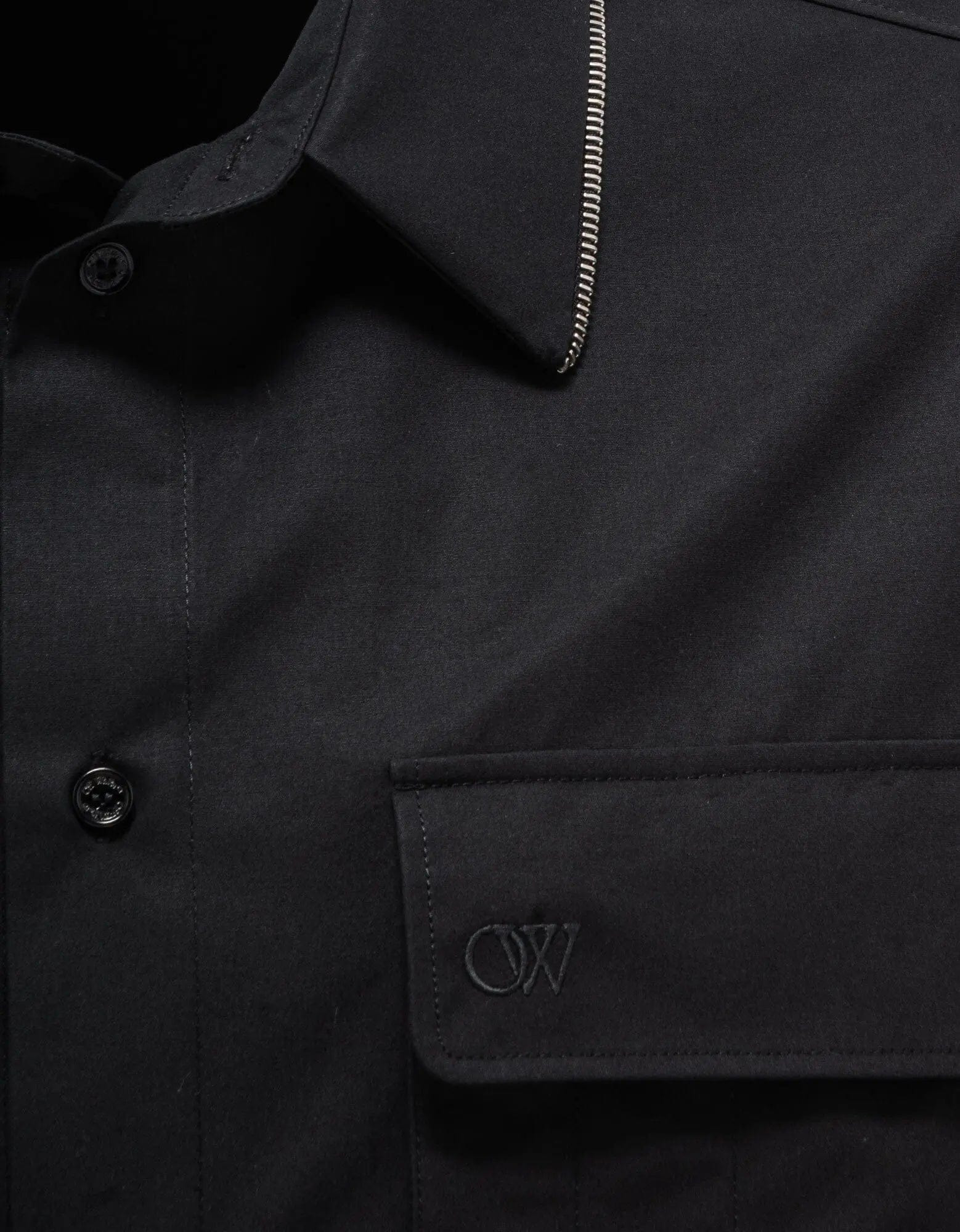 Off-White Black Zip Military Overshirt - 4