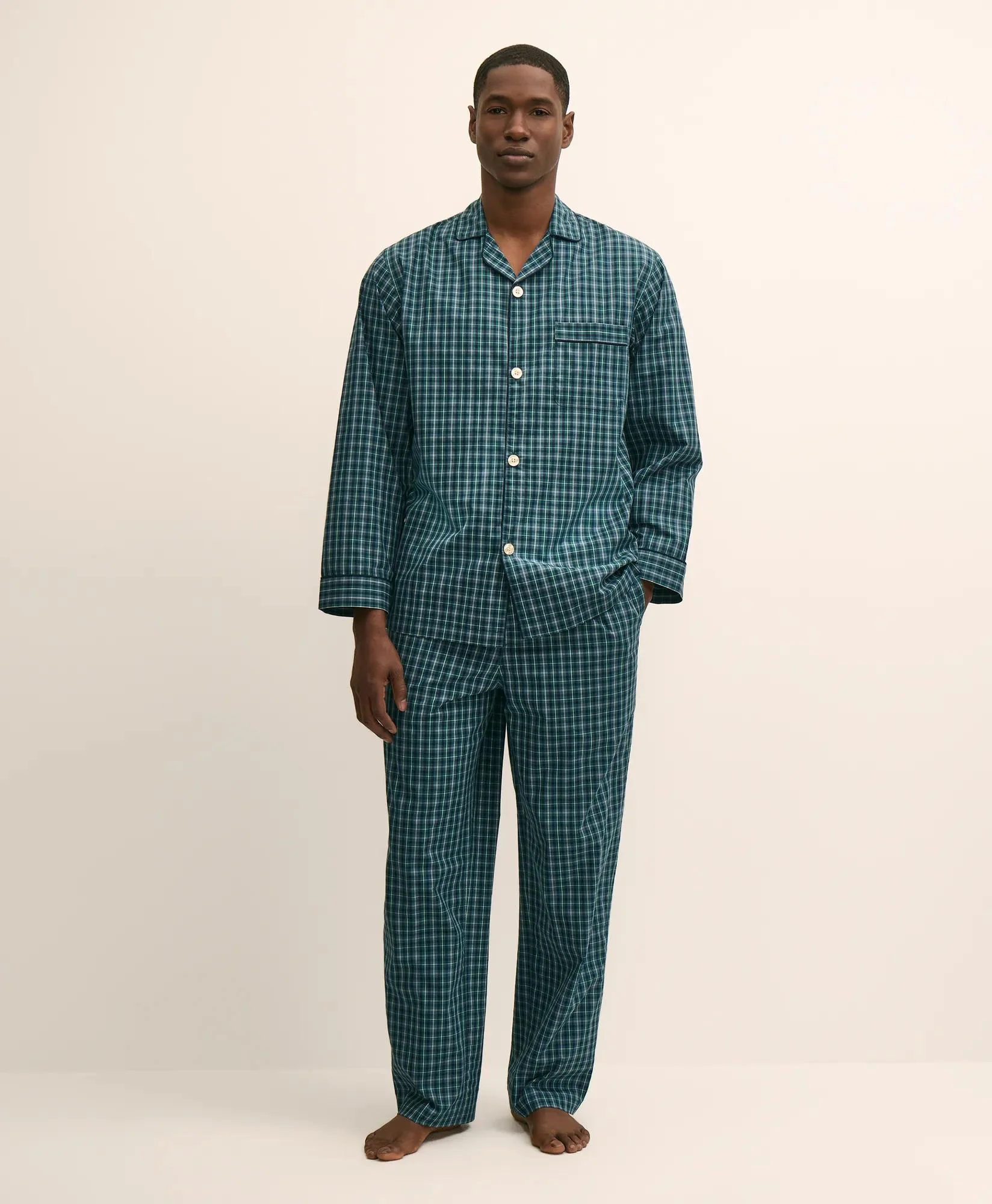 Cotton Broadcloth Tartan Pajamas - 1