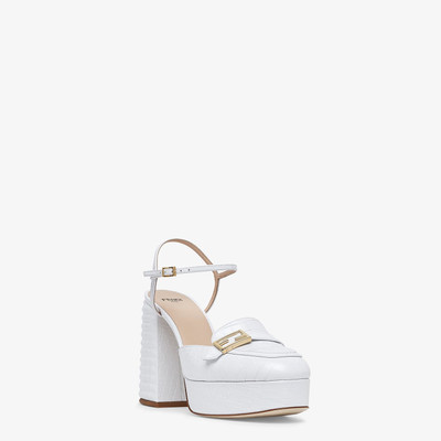 FENDI White leather Promenade loafers outlook