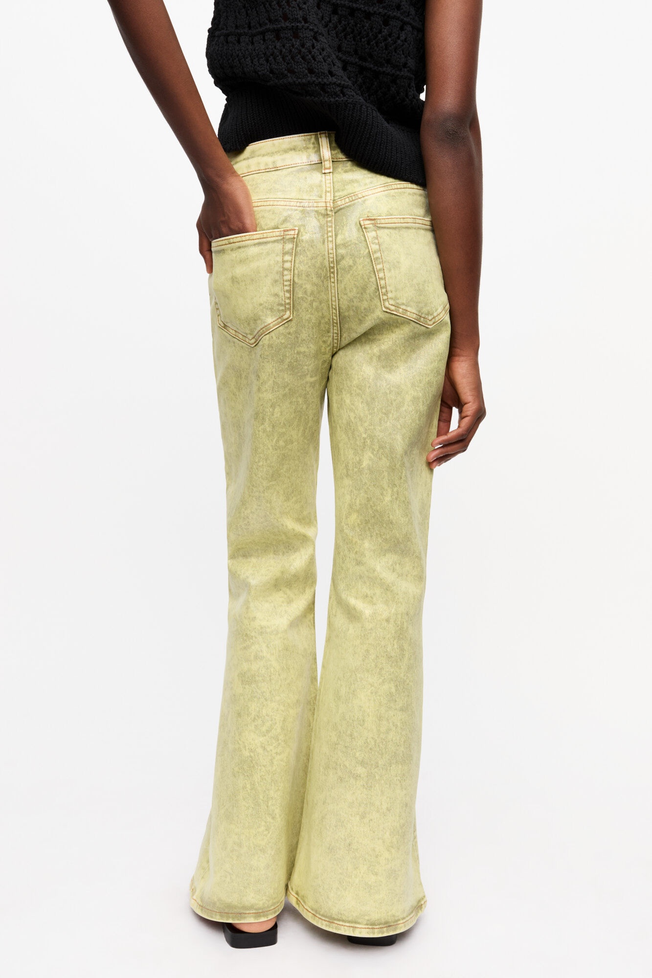 YELLOW FOIL OVERDYED DENIM JEANS - 4