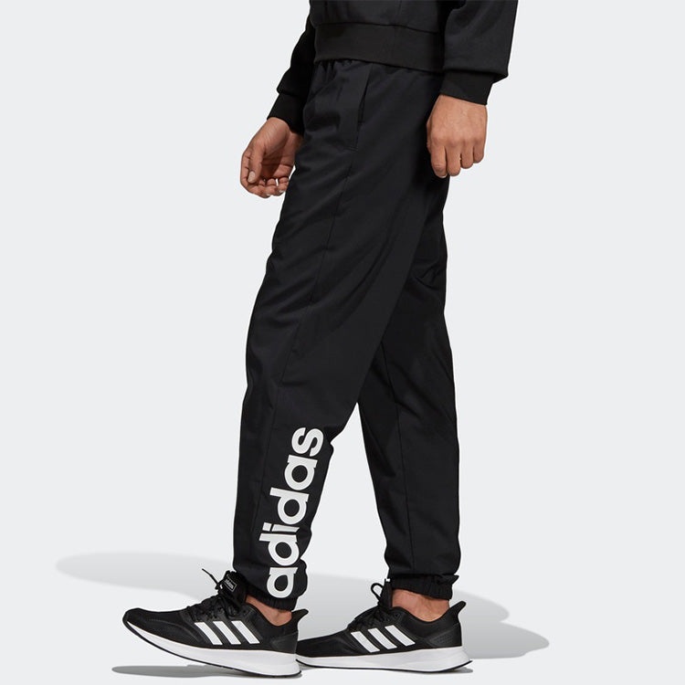 Men's adidas E Lin T Stanfrd Logo Training Bundle Feet Sports Pants/Trousers/Joggers Black DQ3099 - 4