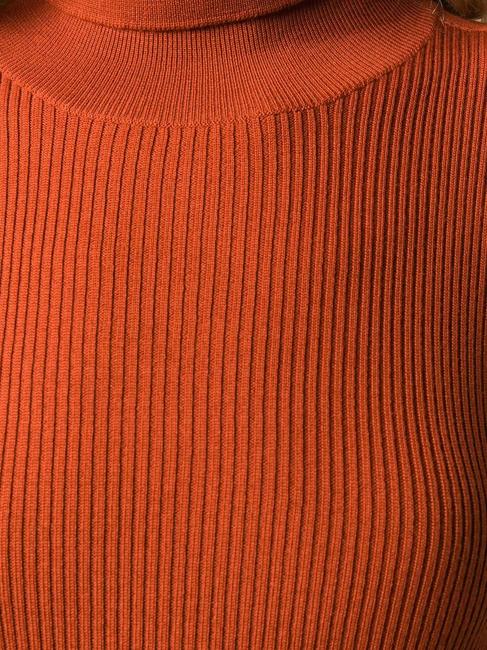 virgin wool roll neck fitted jumper - 5