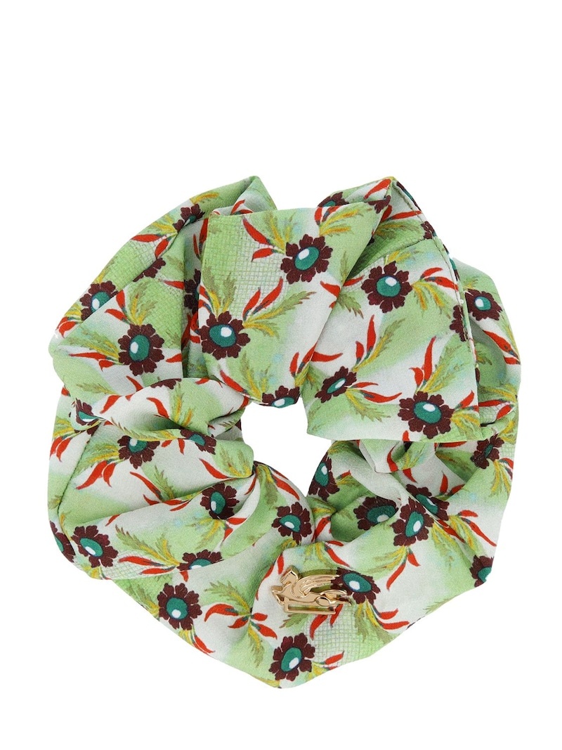 Printed silk scrunchie - 1