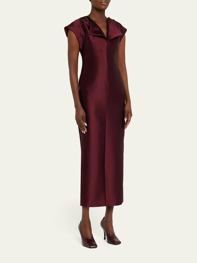 CHRISTOPHER JOHN ROGERS Peel Cap-Sleeve Sheath Midi Dress outlook