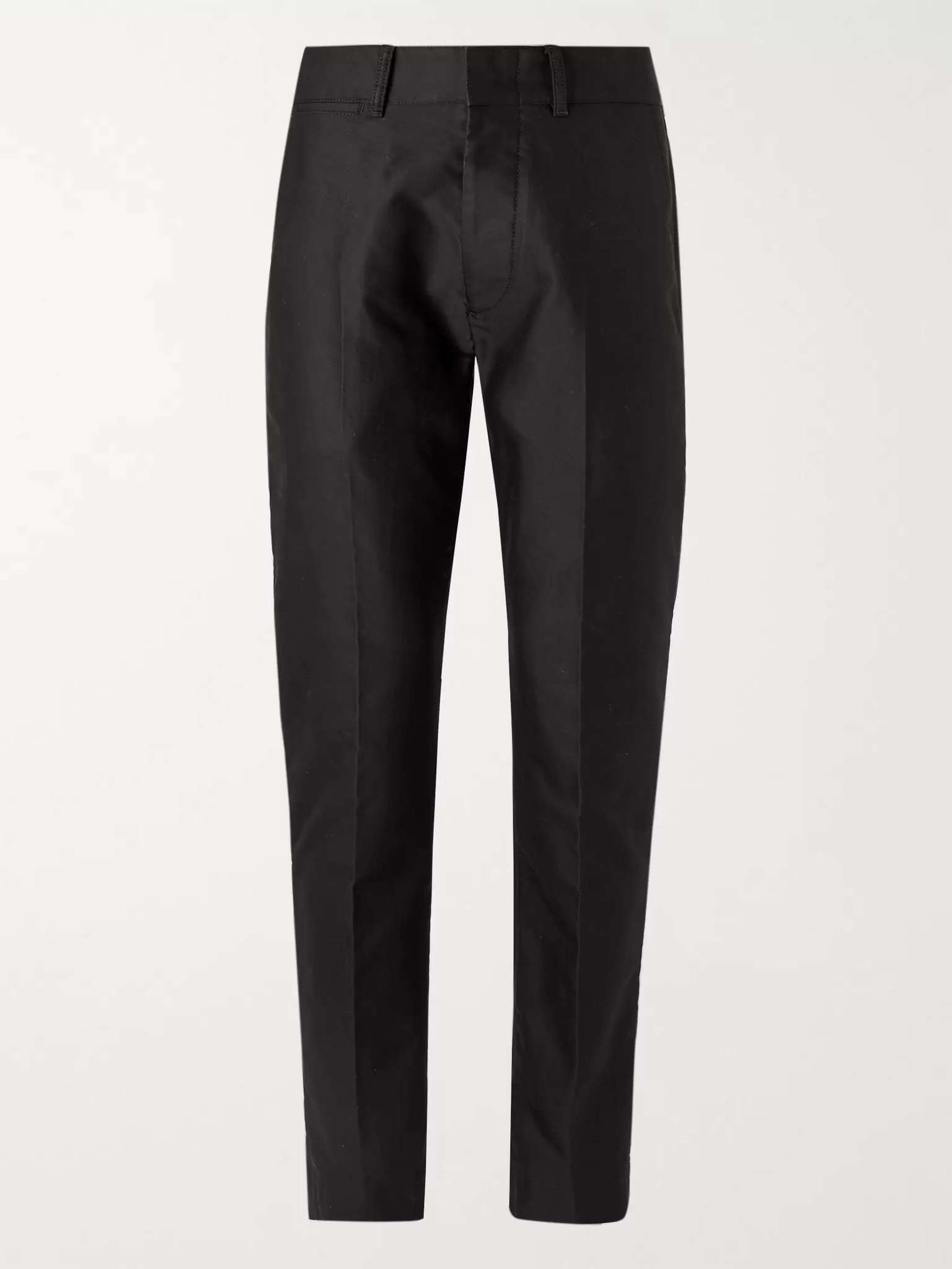 Tapered Cotton-Sateen Trousers - 1