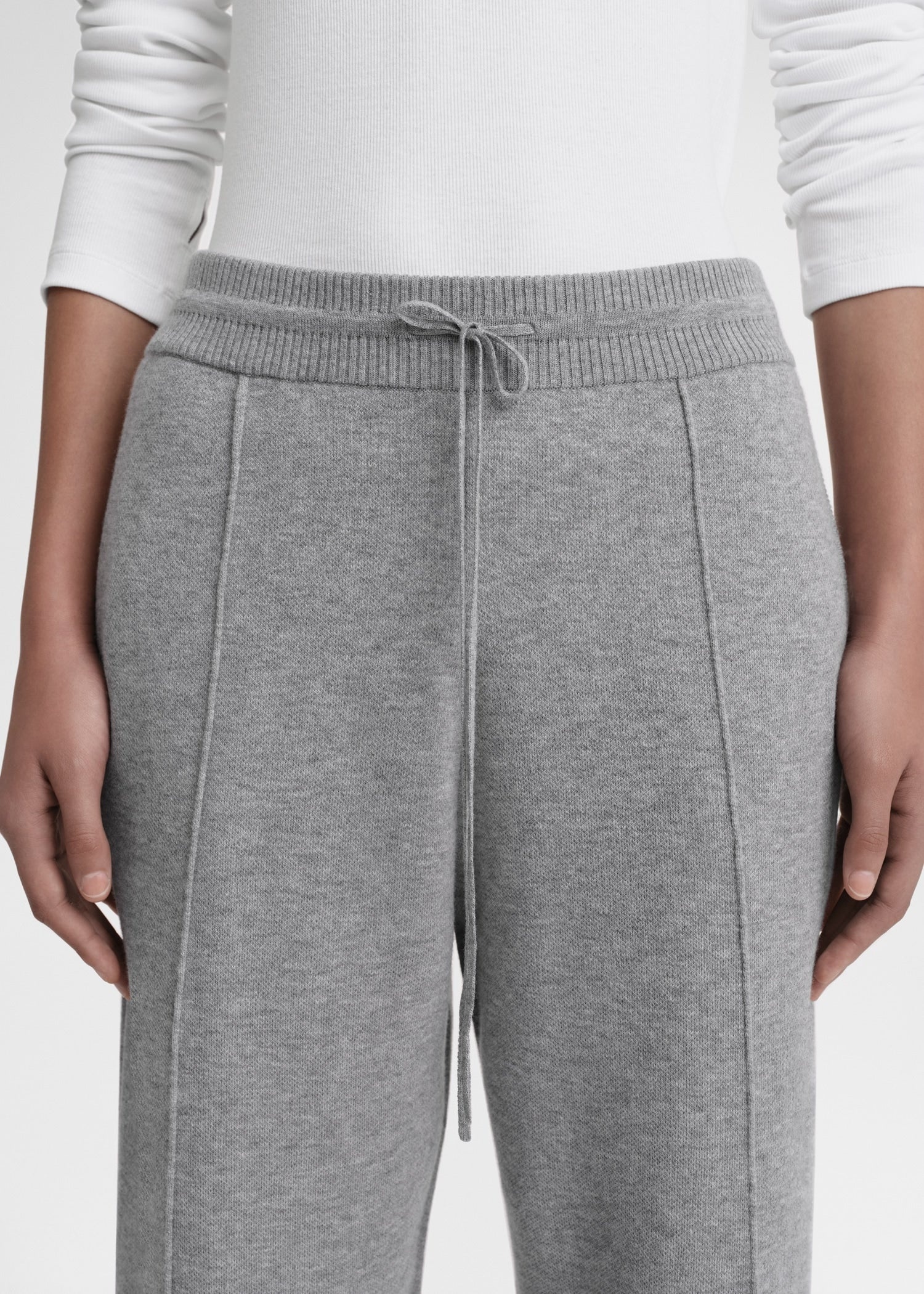 Cotton cashmere sweatpants grey melange - 5
