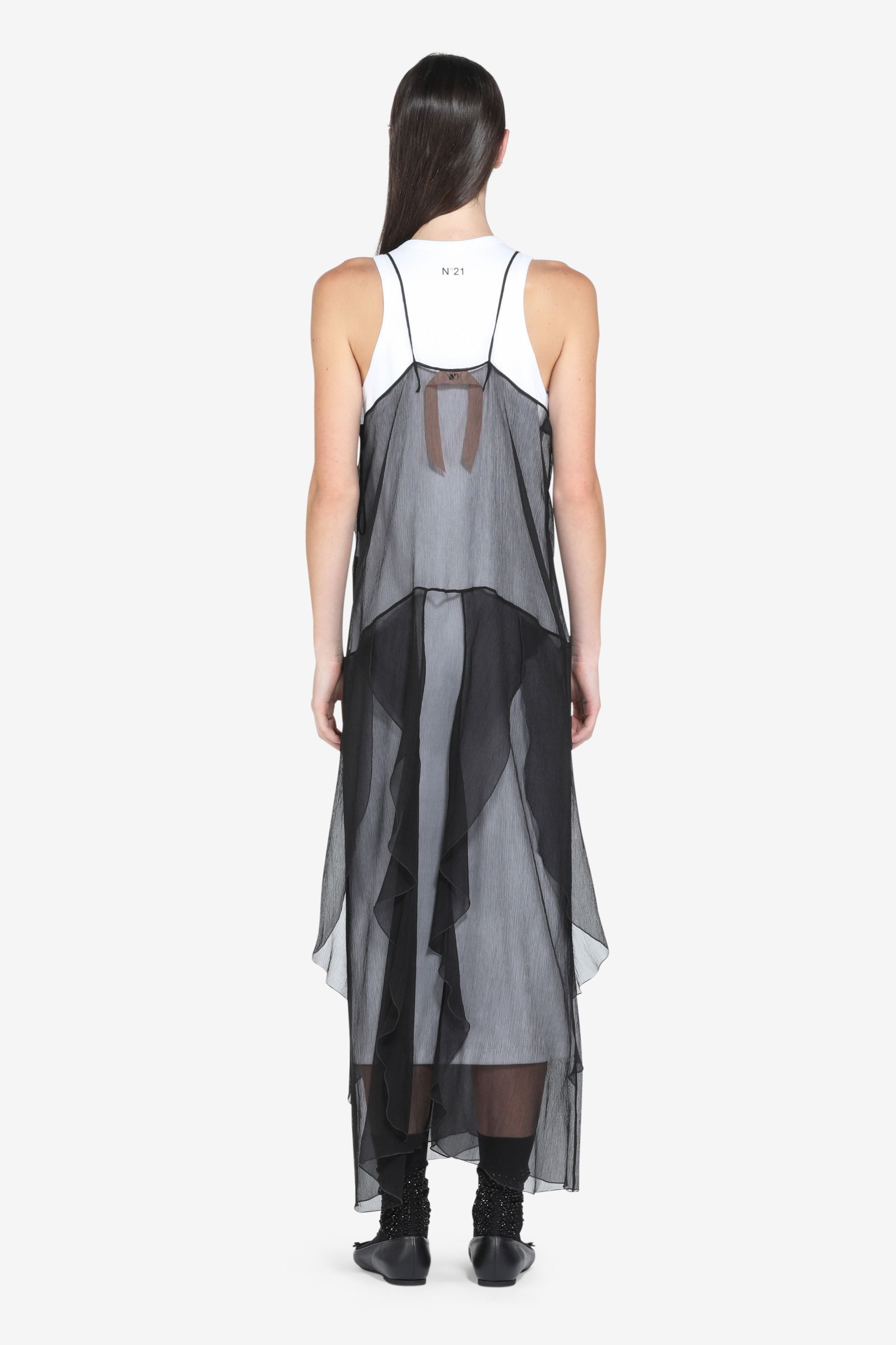 RUFFLED SILK DRESS - 2