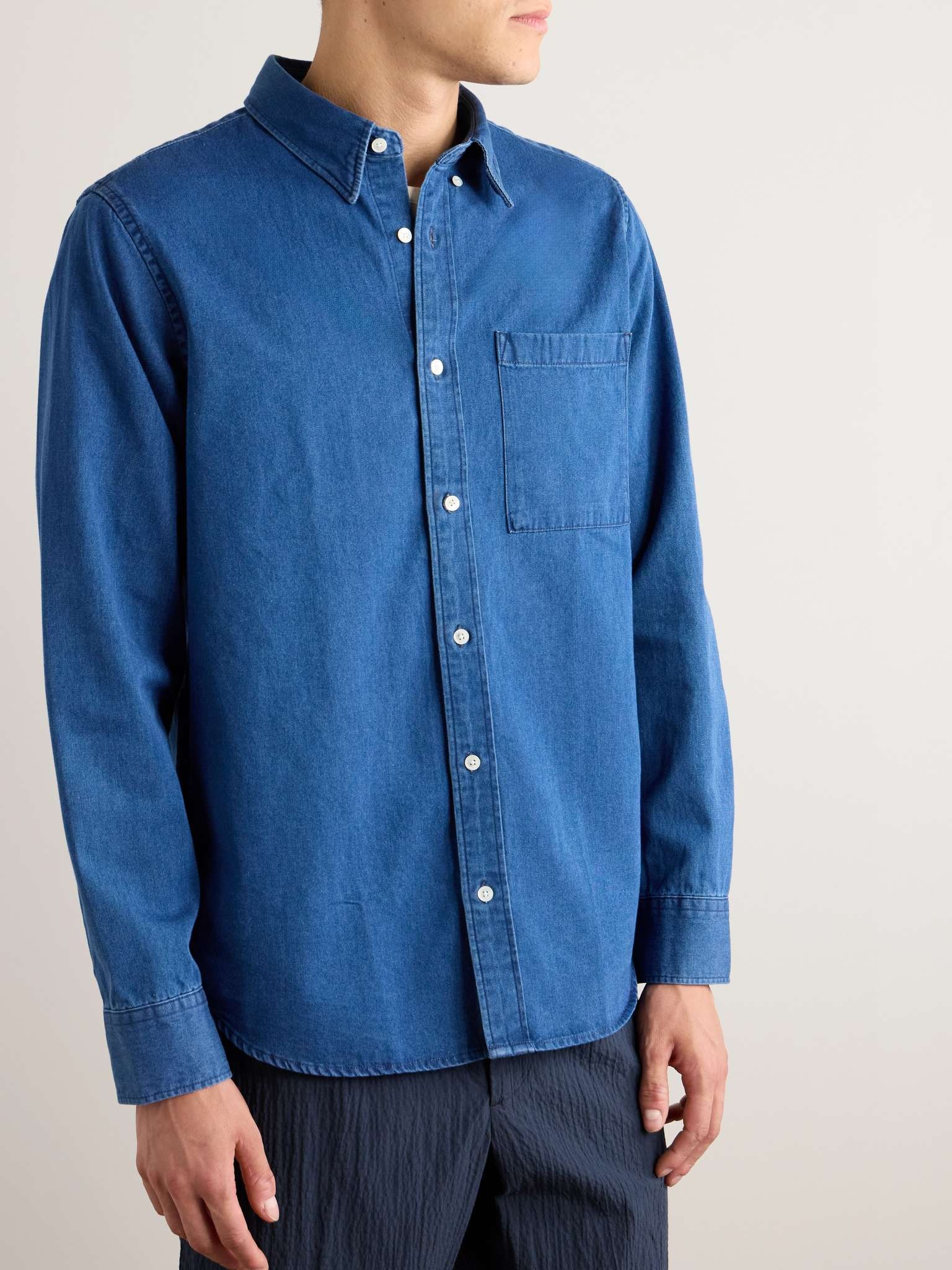 Cohen 5769 Button-Down Collar Organic Denim Shirt - 3