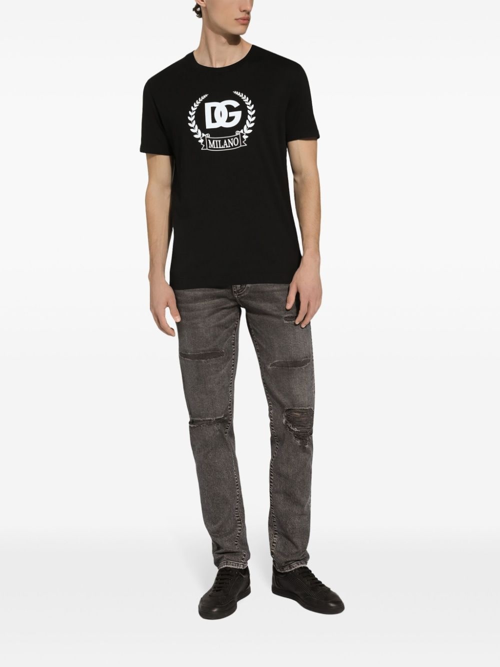 DG-print stretch-cotton T-shirt - 2