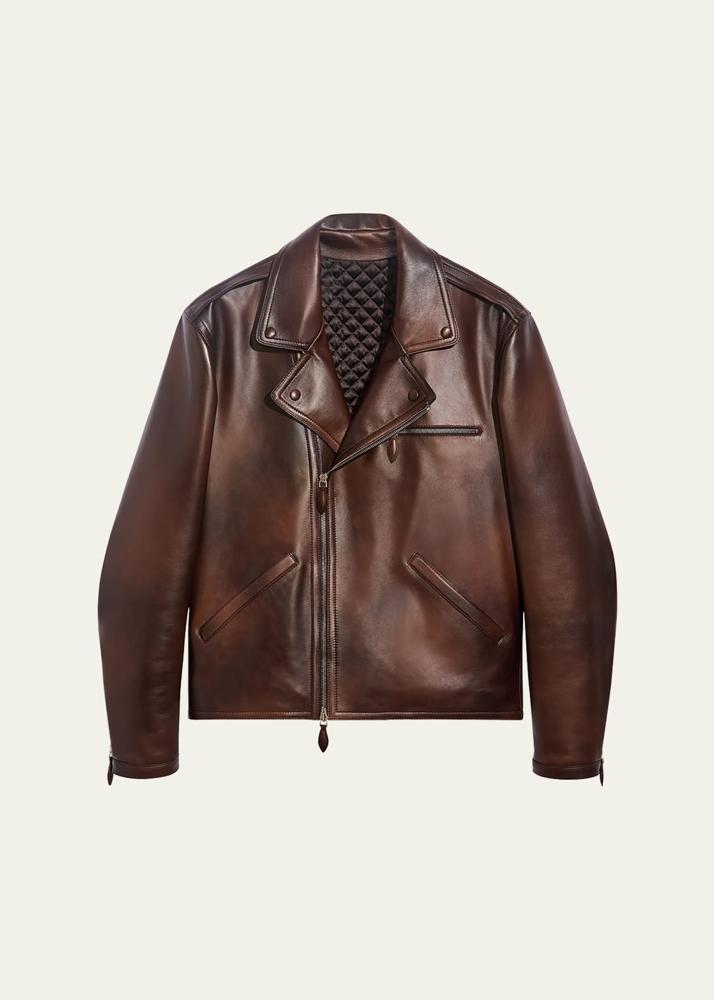 Men's Leather Moto Jacket - 1