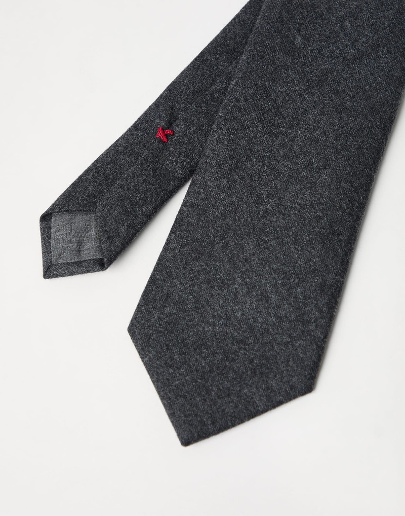 Brunello Cucinelli Virgin wool flannel tie outlook