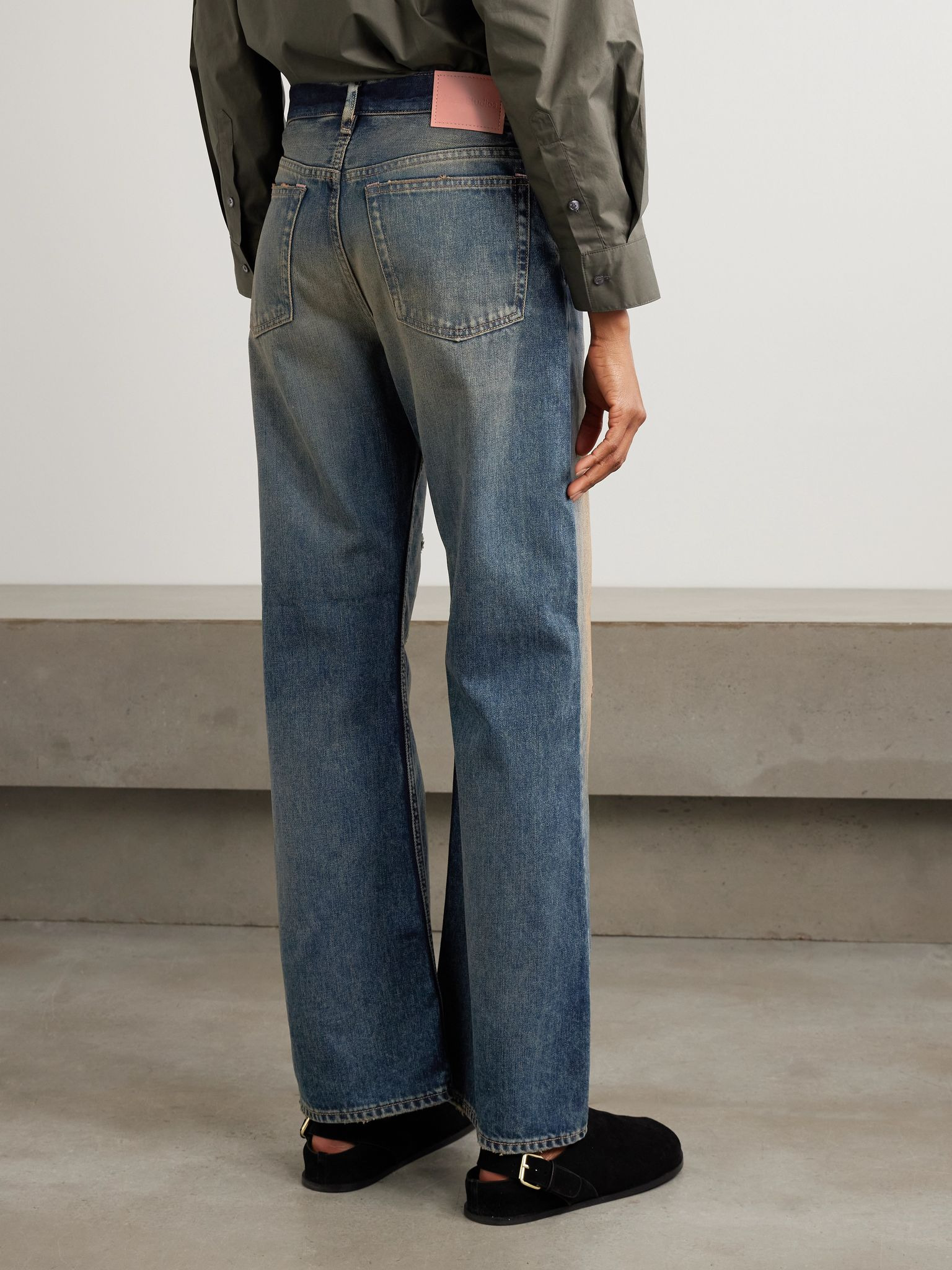 2021 distressed mid-rise flared organic jeans Blue - 4