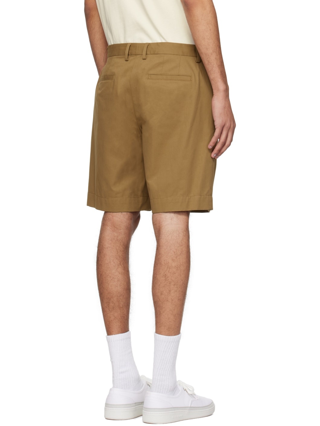Tan Pleated Shorts - 3