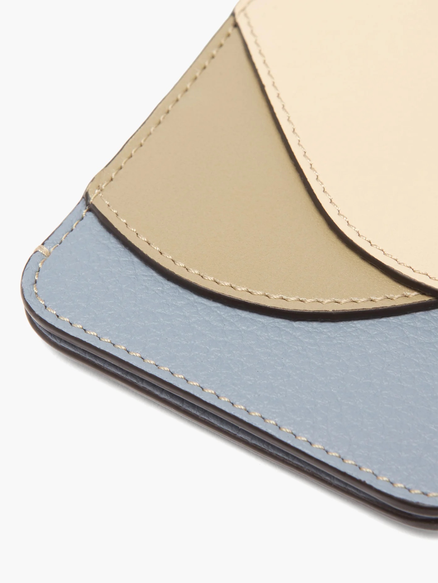 Walden colour-blocked grained leather cardholder - 2