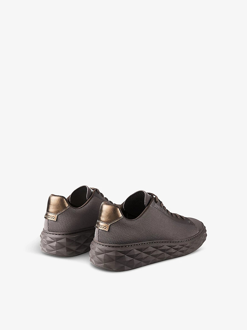 JIMMY CHOO Diamond Light Maxi logo-embroidered knitted low-top trainers outlook