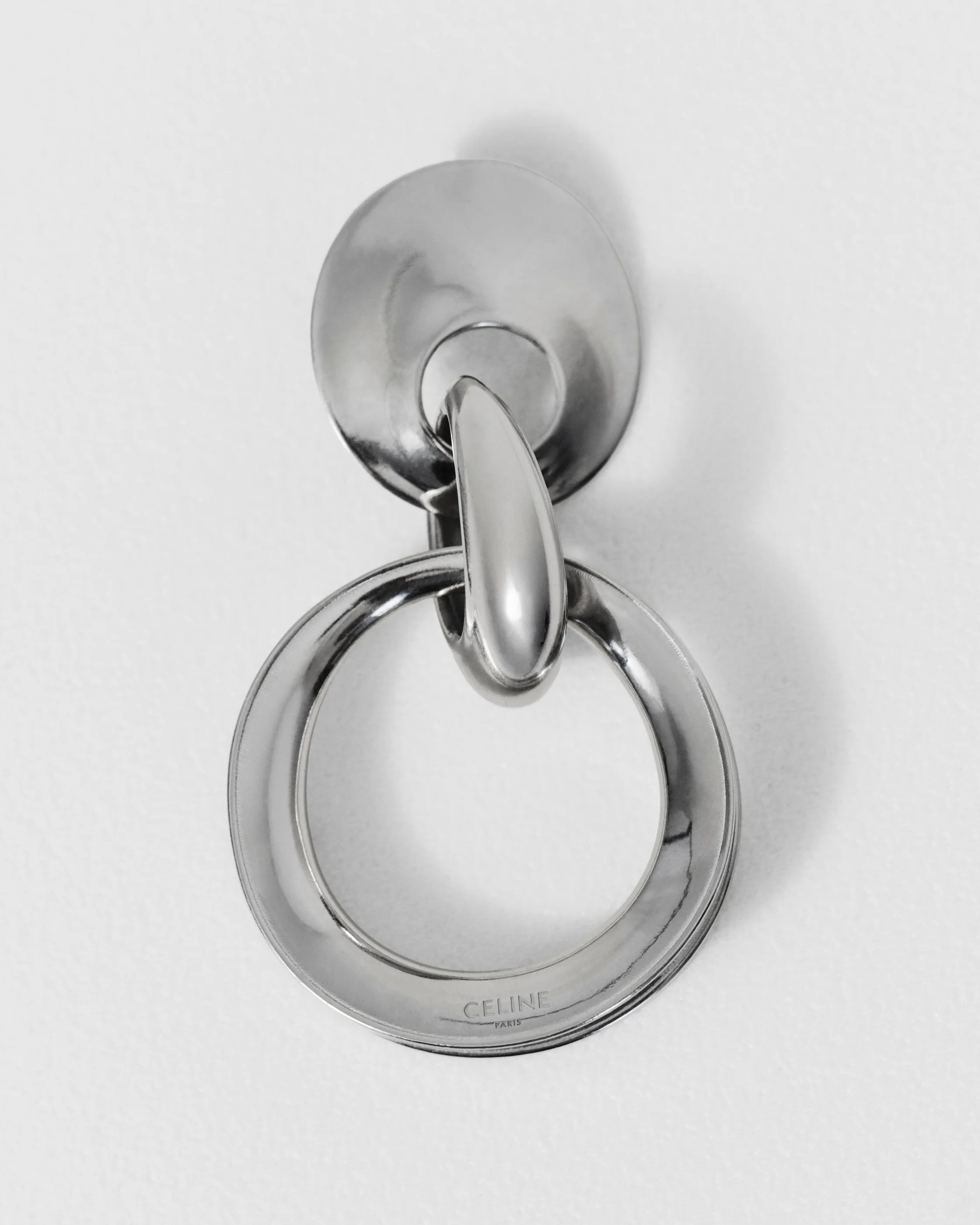 CELINE DEFILÉ FLAT EARRINGS IN STERLING SILVER - 1