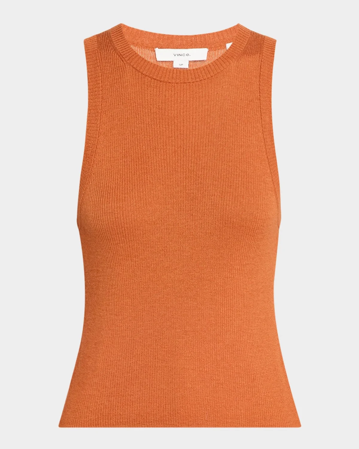 High-Neck Cashmere-Silk Tank Top - 1