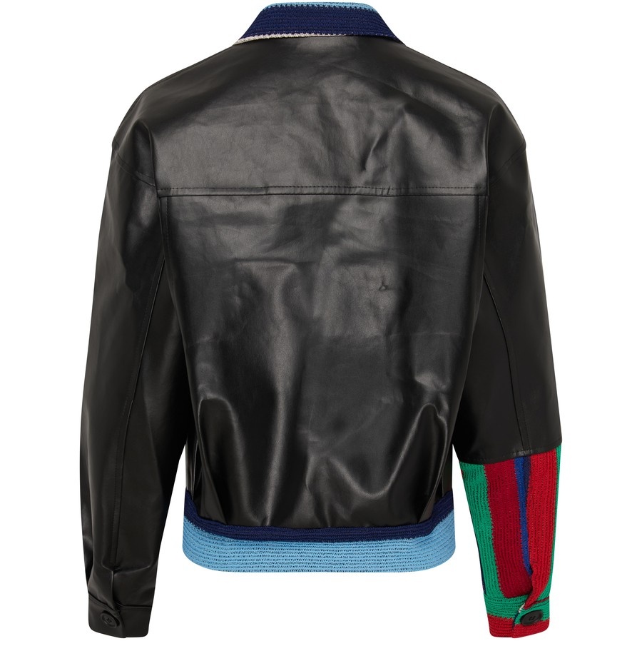 Vegan Leather Bomber Jacket - 3