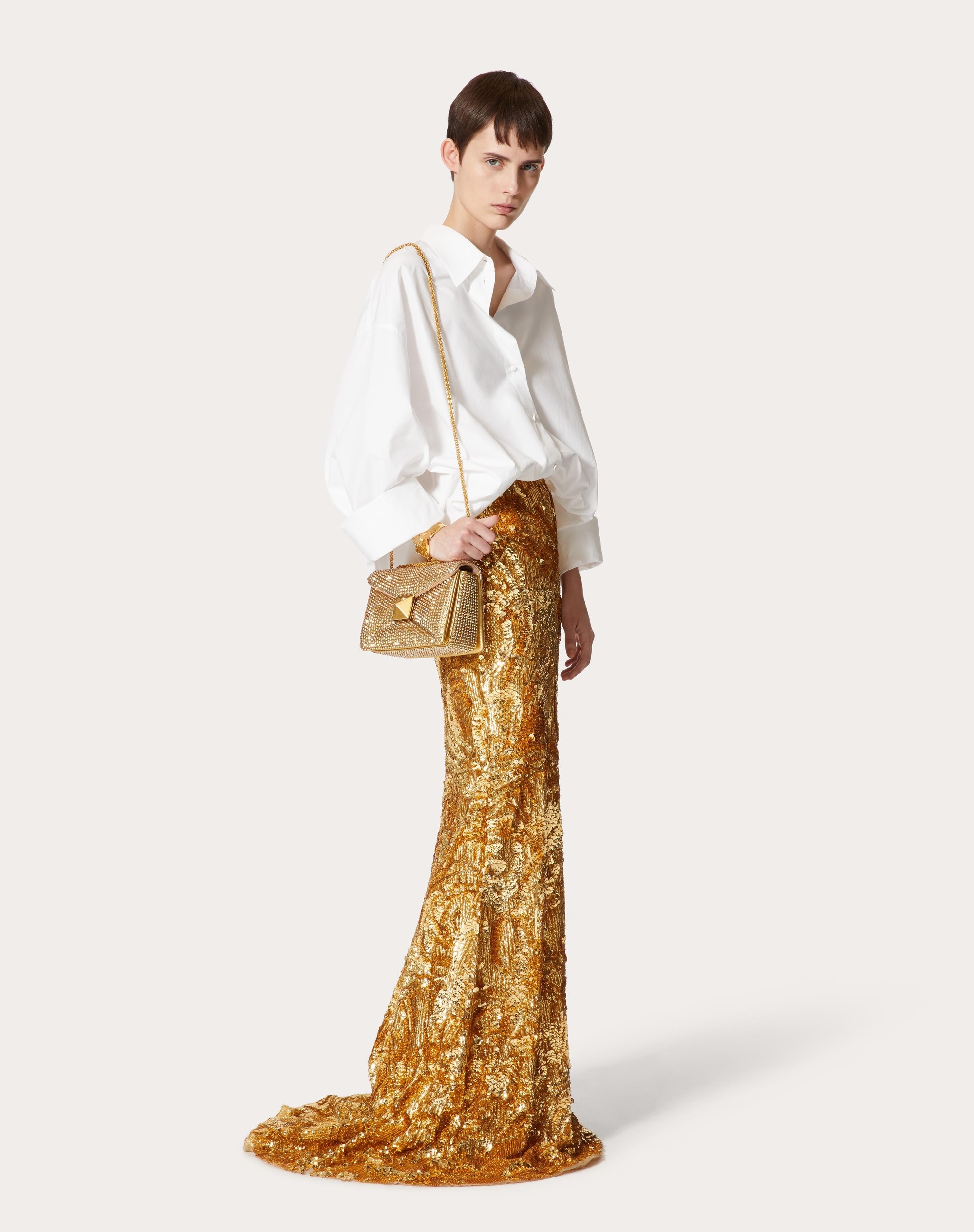 ONE STUD EMBROIDERED BAG WITH CHAIN - 2