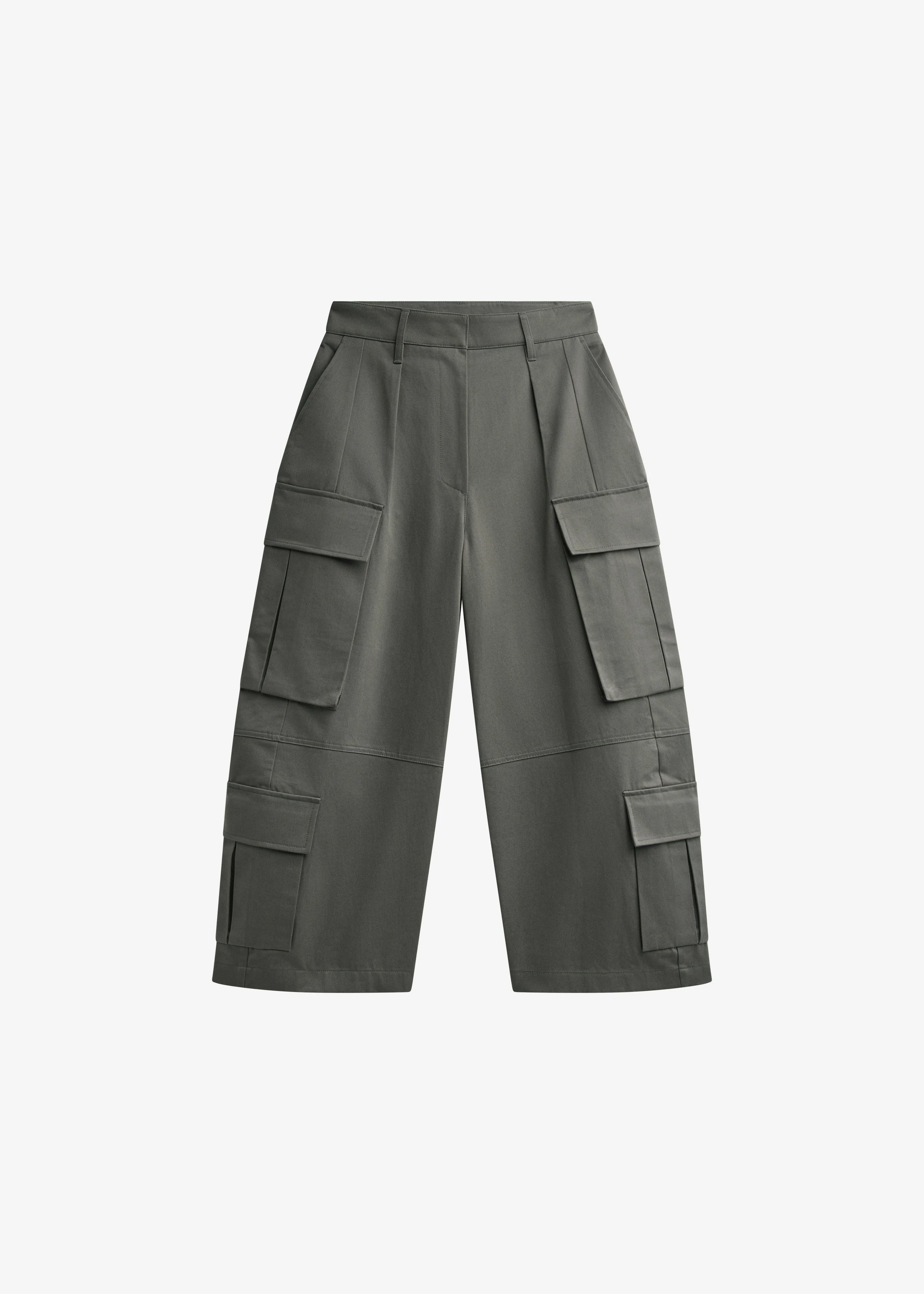 Villeron Cropped Cargo Pants - Dark Olive - 1