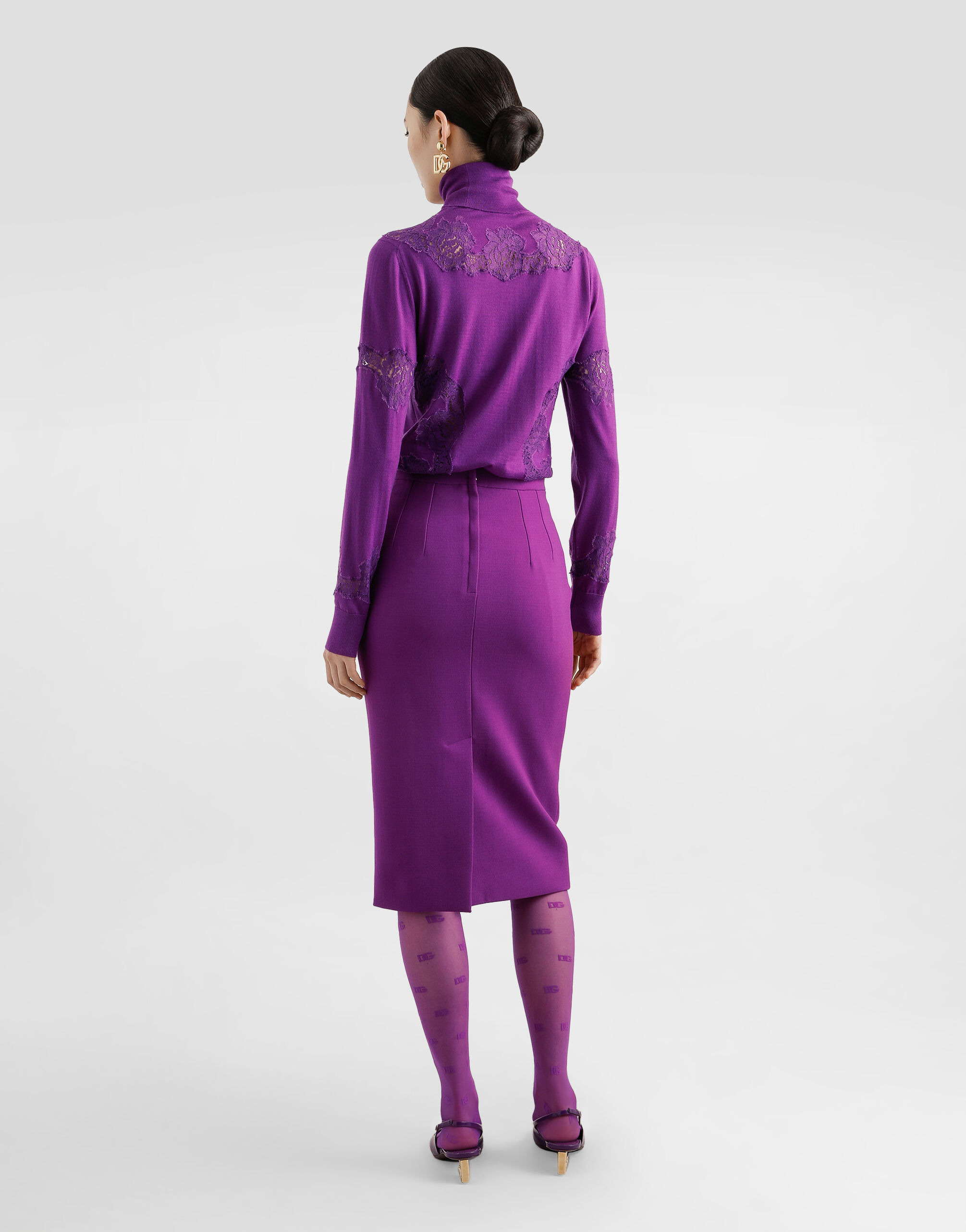 Wool crêpe sheath skirt - 3