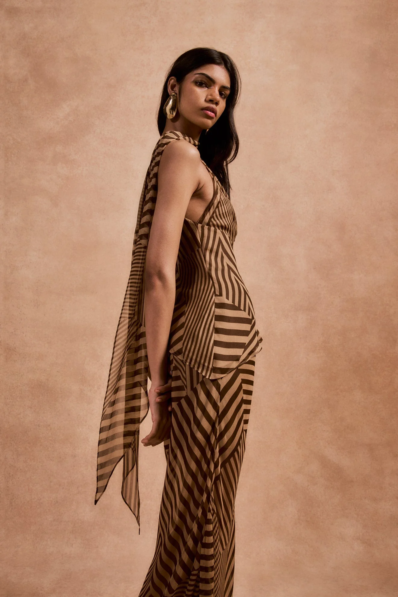 DIOSA TOP IN VIVID STRIPE SILK CHIFFON - 1