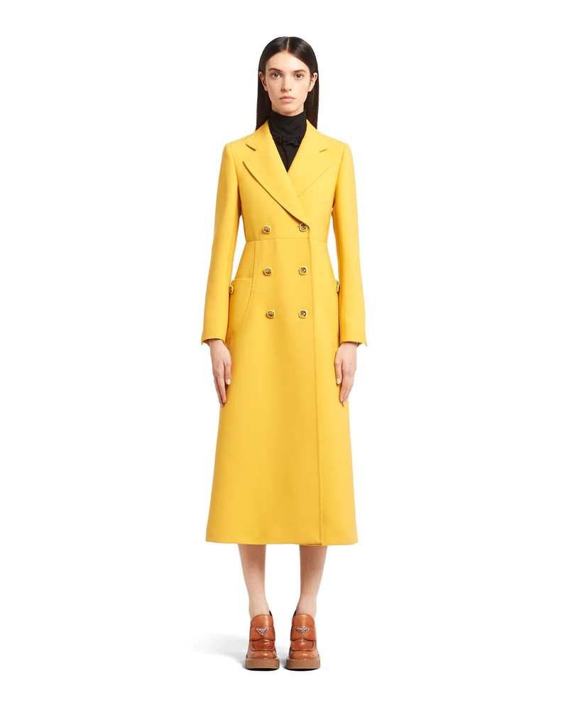 Prada Double-breasted natté toile coat outlook