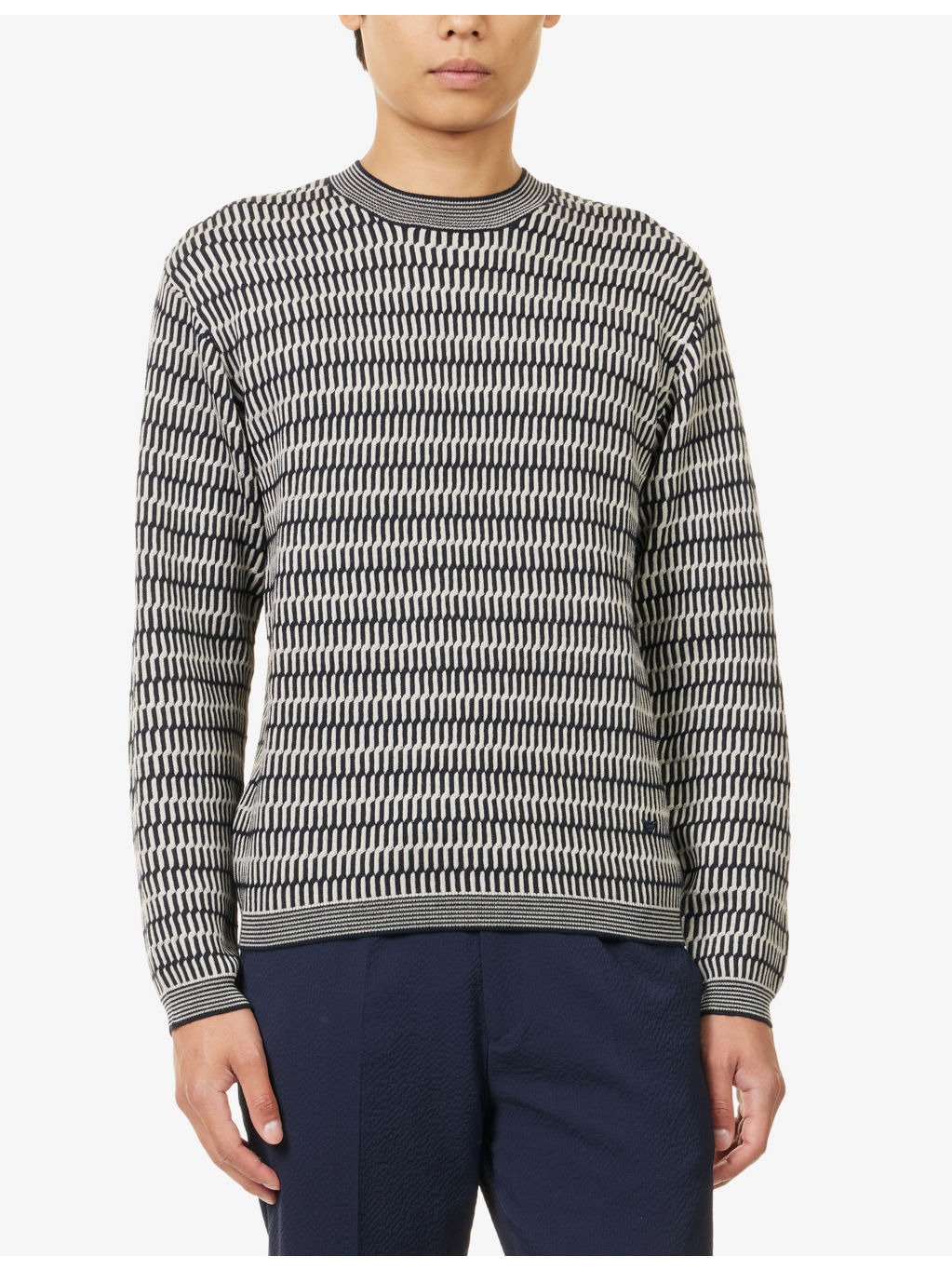 Patterned Crewneck Knitted-Wool Jumper - 3