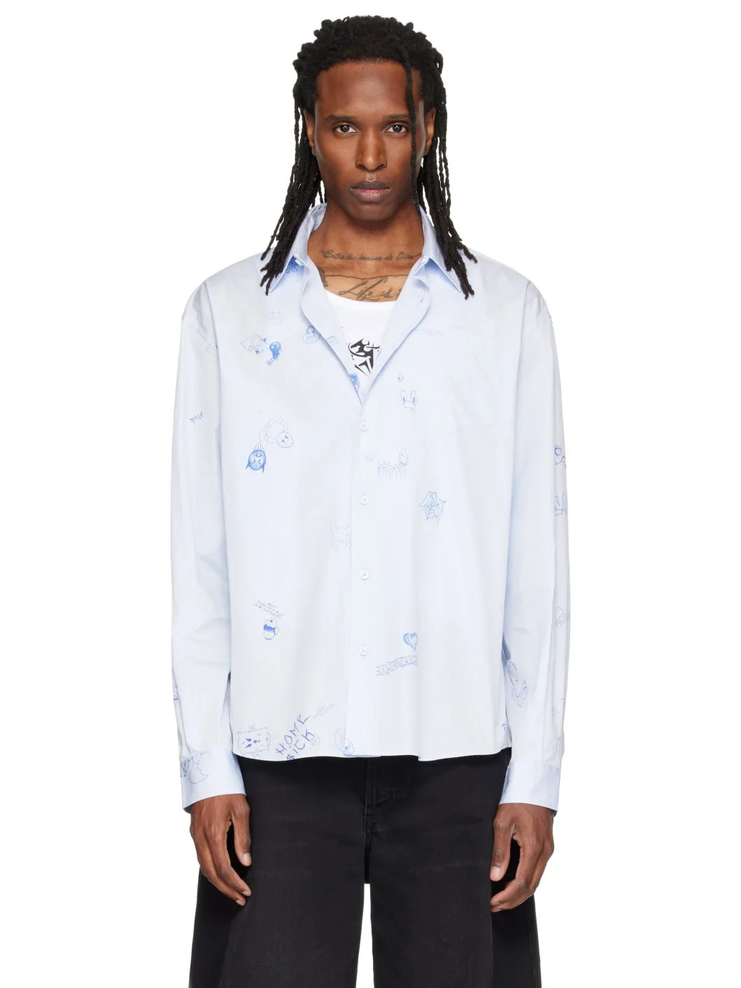 Blue Scribble Classic Shirt - 1