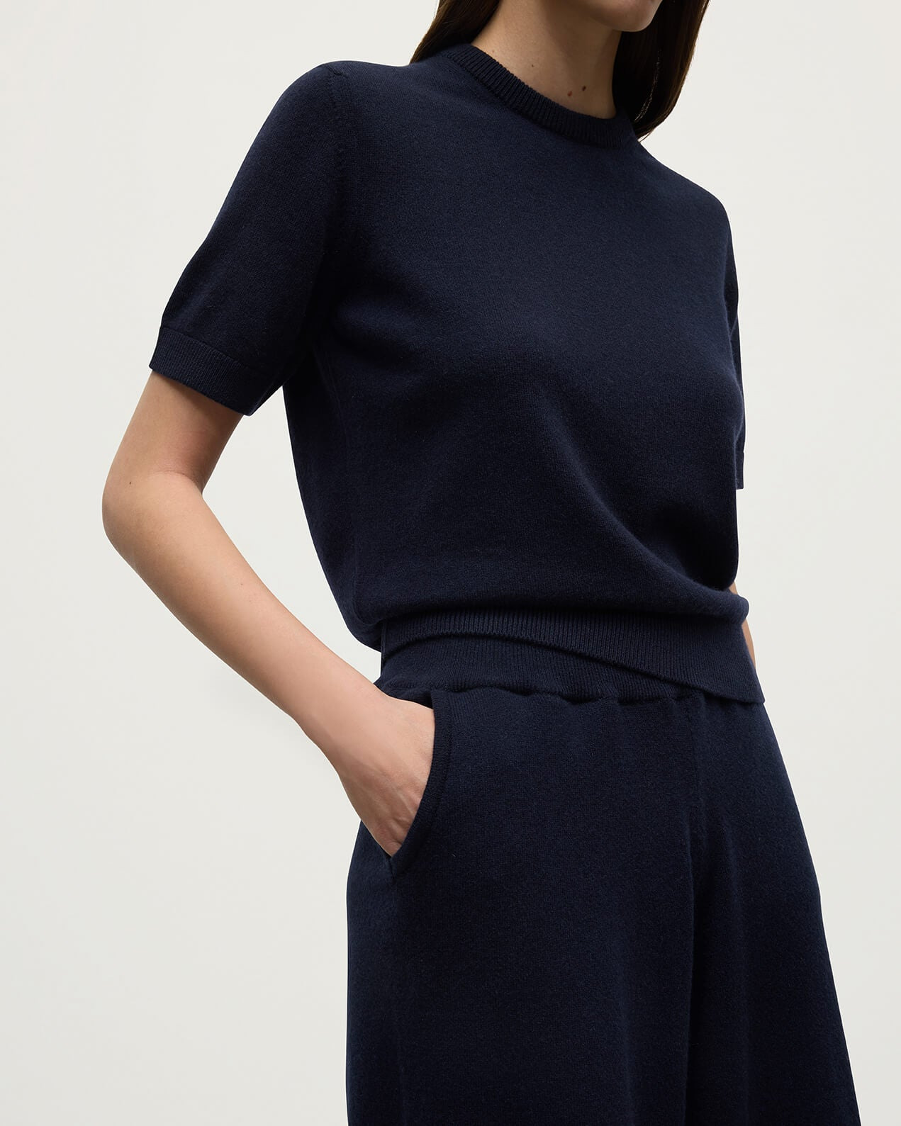Navy Cashmere Trousers - 5