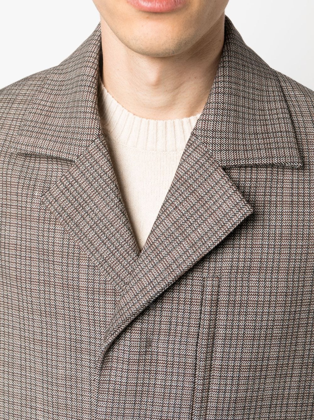 checked wool coat - 5