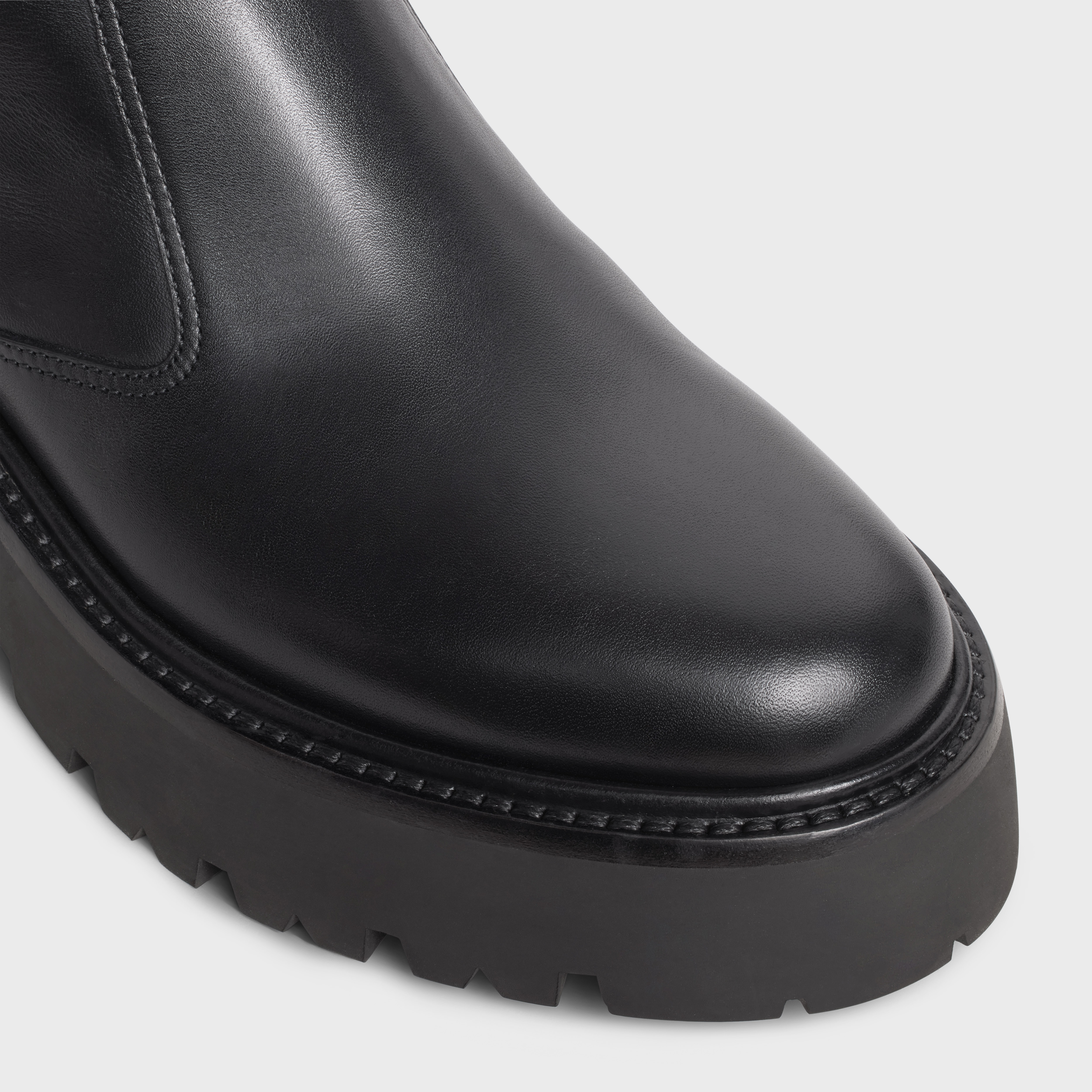 CELINE BULKY BOOTS WITH BACK ZIP AND TRIOMPHE in Calfskin - 4