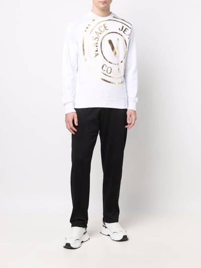 VERSACE JEANS COUTURE logo-print metallic sweatshirt outlook