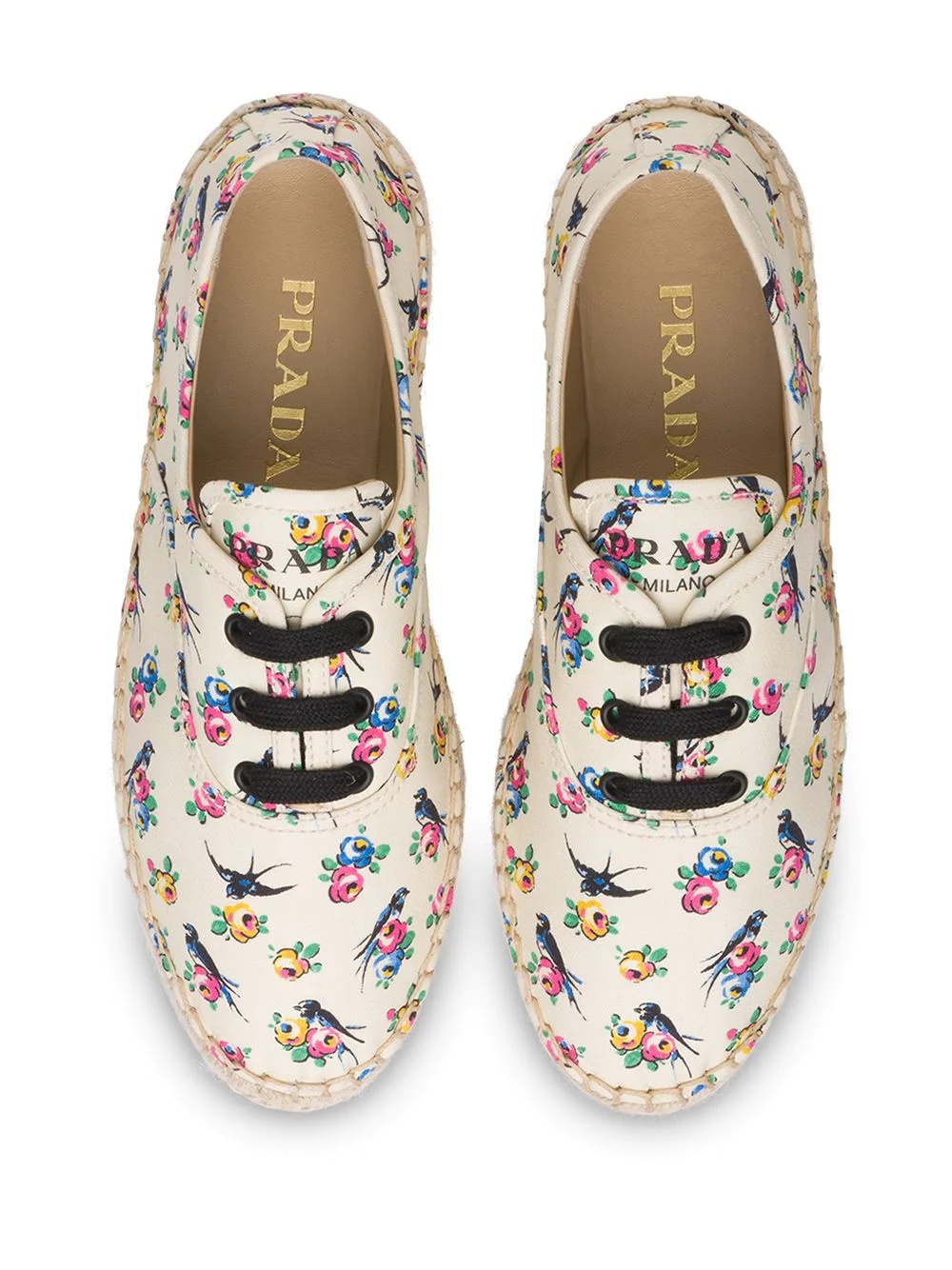 gabardine floral espadrilles - 4