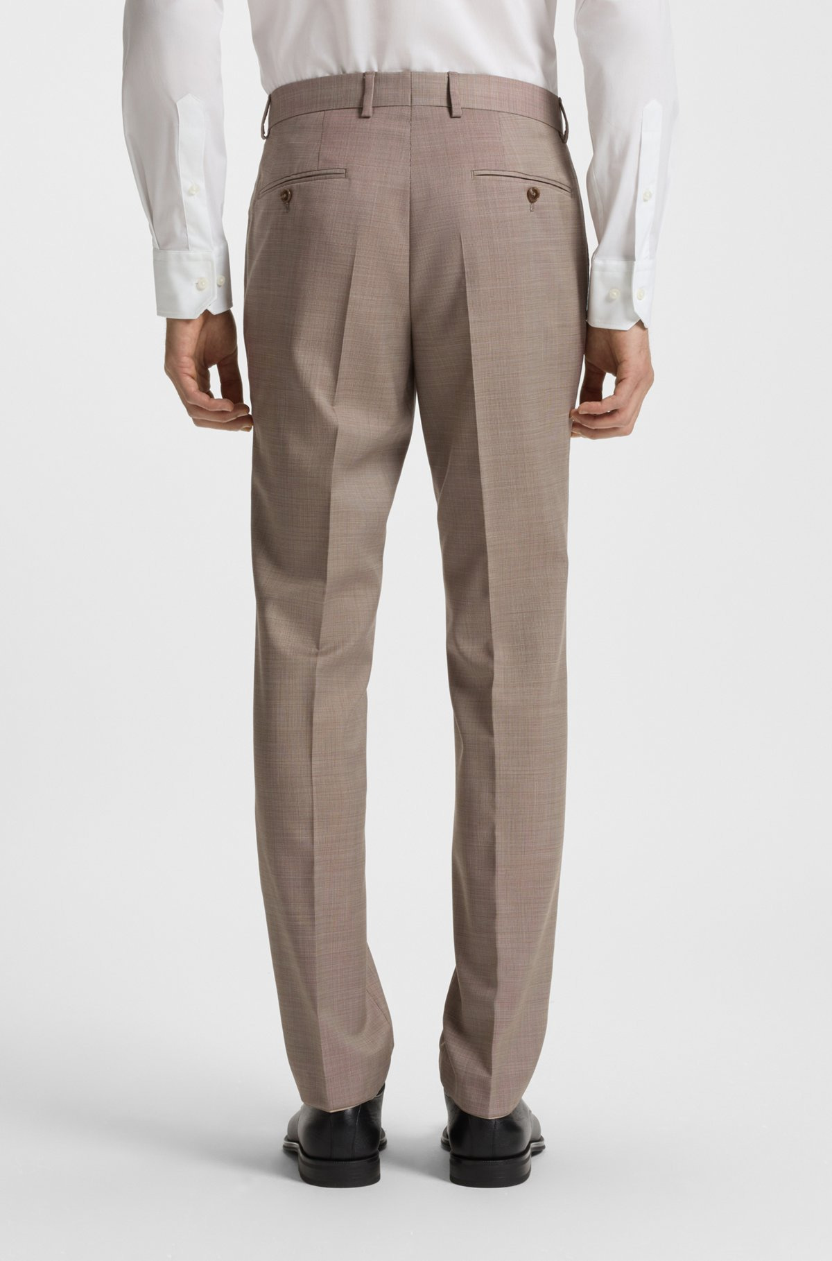 SLIM-FIT THREE-PIECE SUIT IN MICRO-PATTERNED WOOL - 7