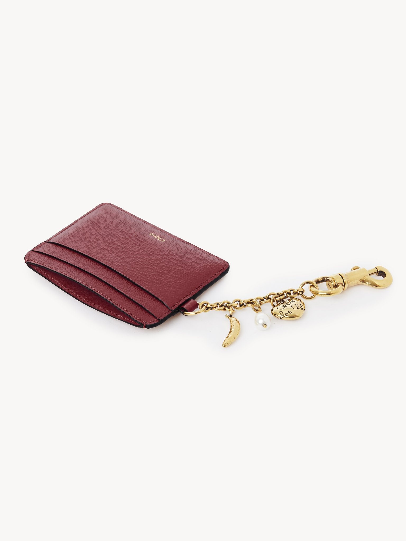 CHLOÉ CHARMS CARD HOLDER IN GRAINED LEATHER - 4