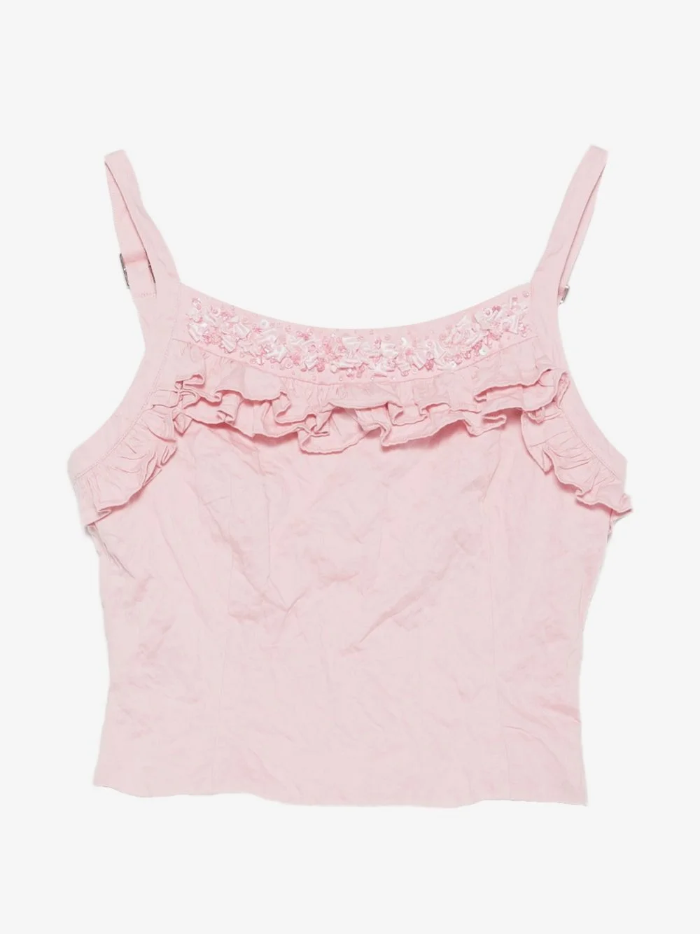 ruffled lace-trim top - 1
