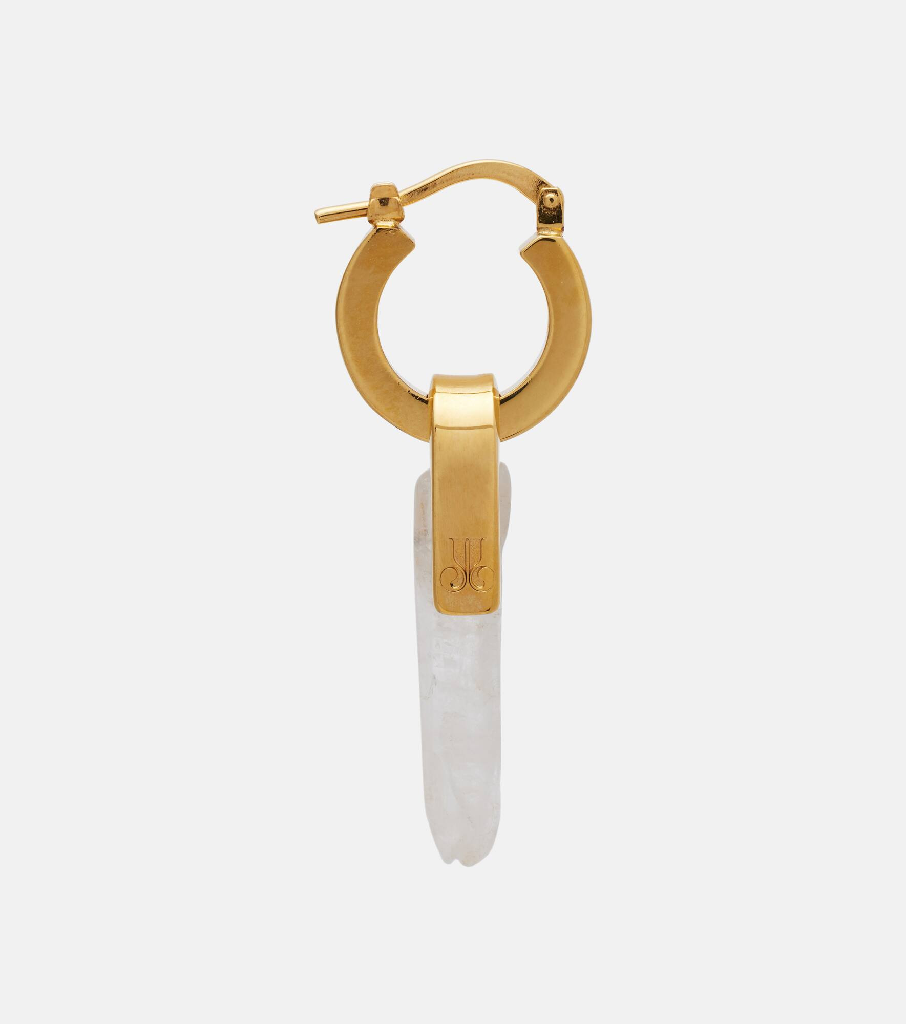 Pillar gold-plated pendant earrings - 2