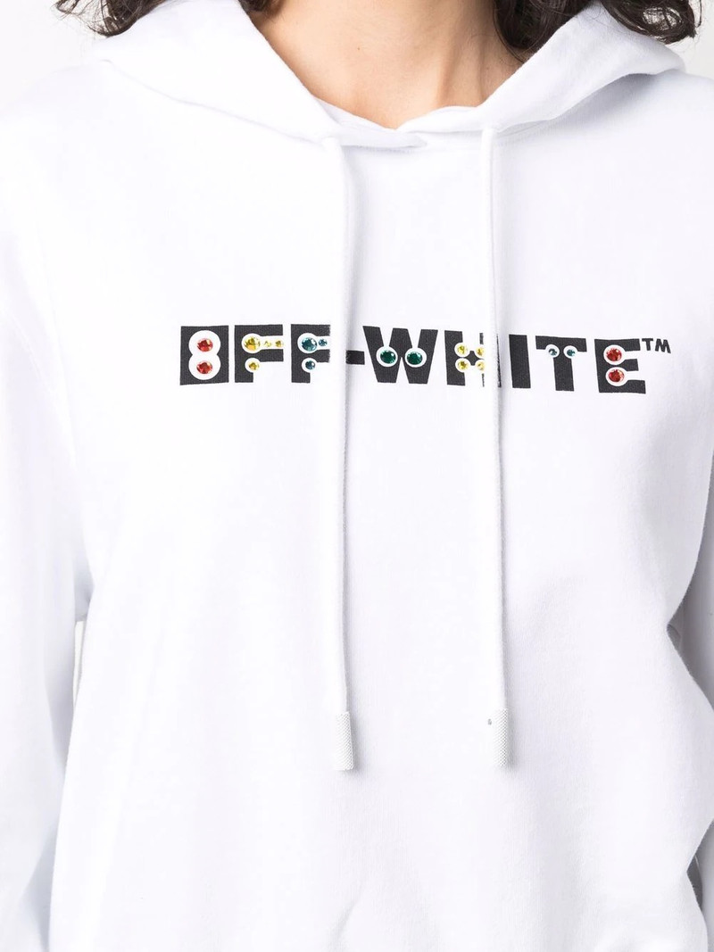 rhinestone-embellished logo hoodie 5