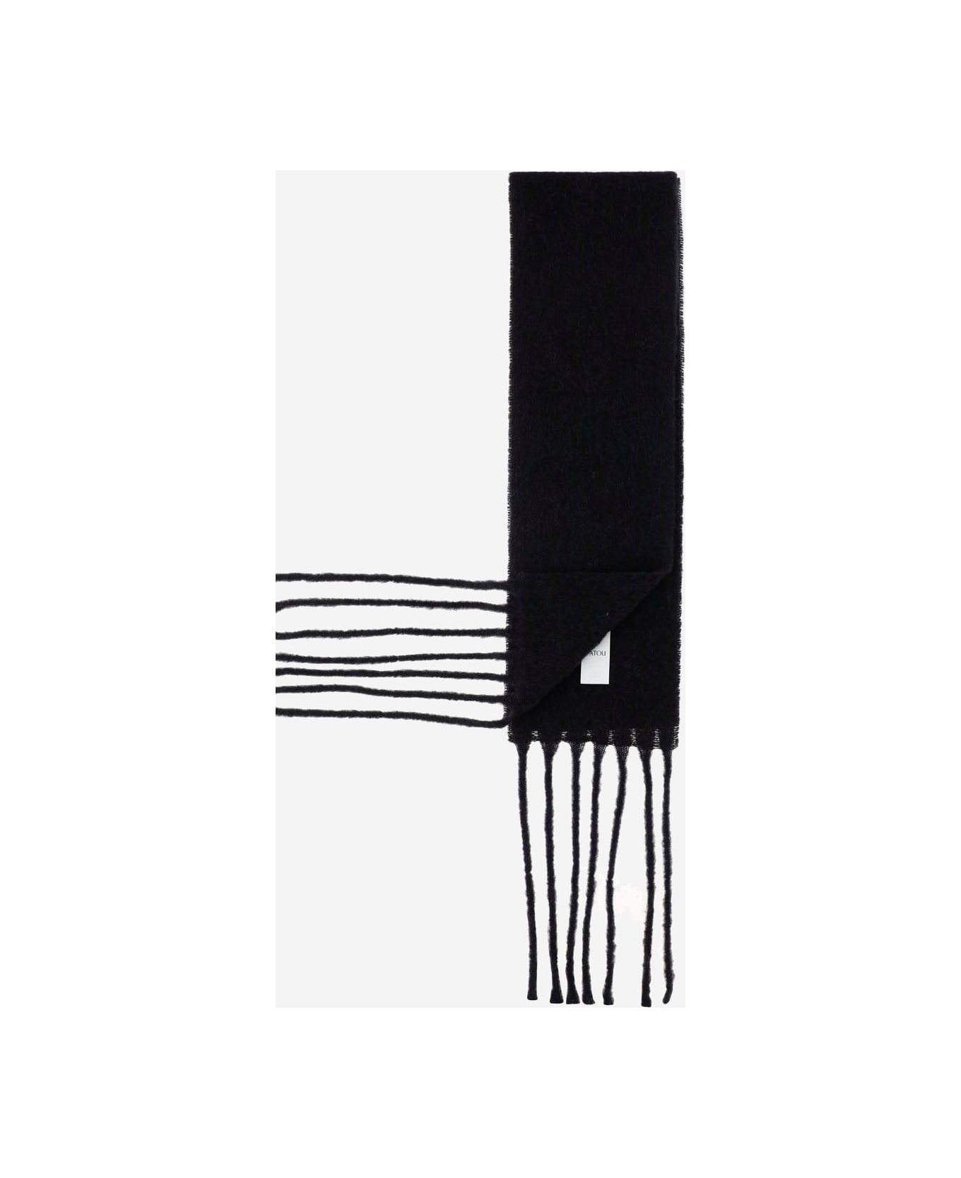 Wool Blend Long Fringe Scarf - 3