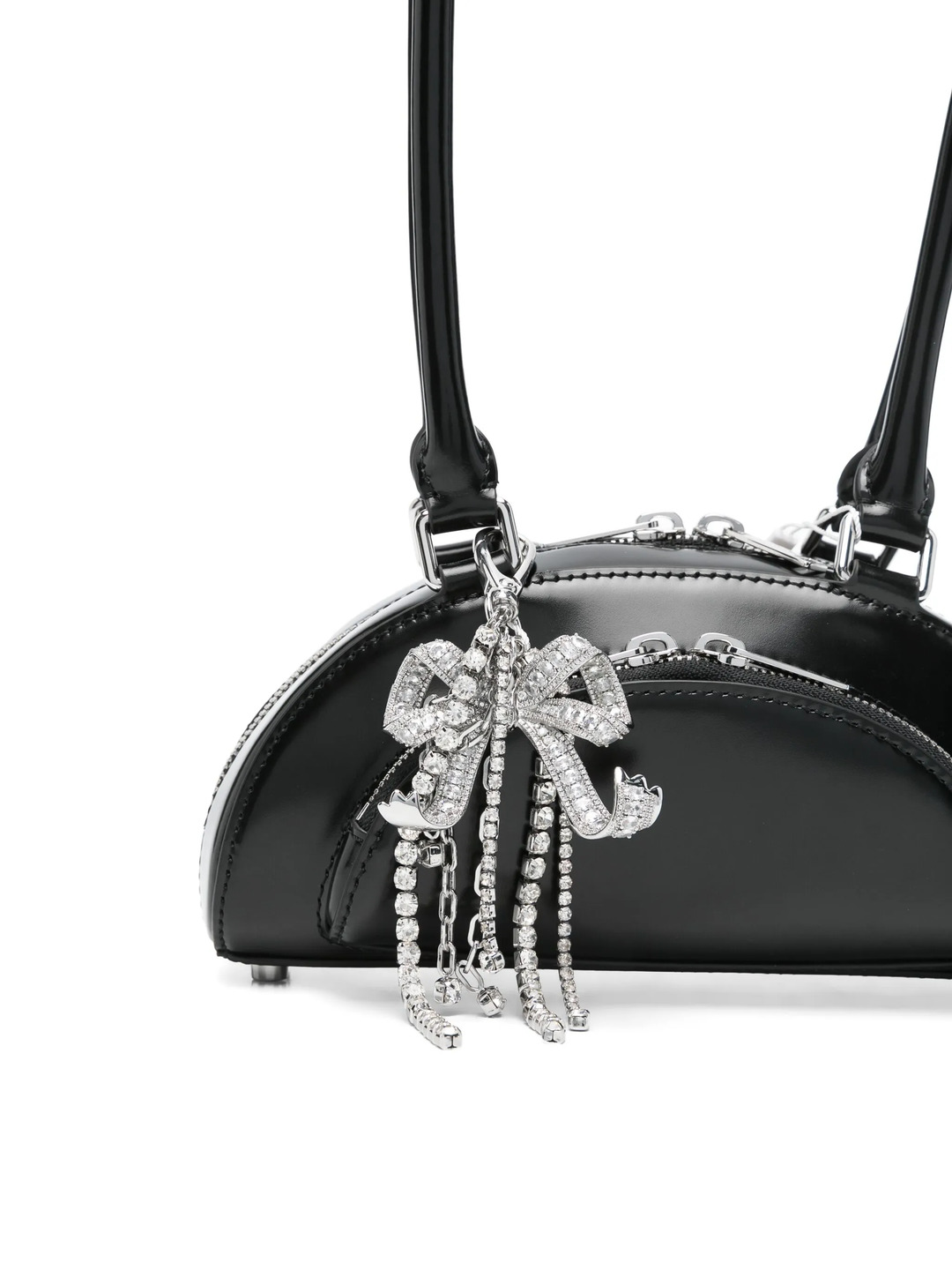 Black Leather Mini Shoulder Bag - 4