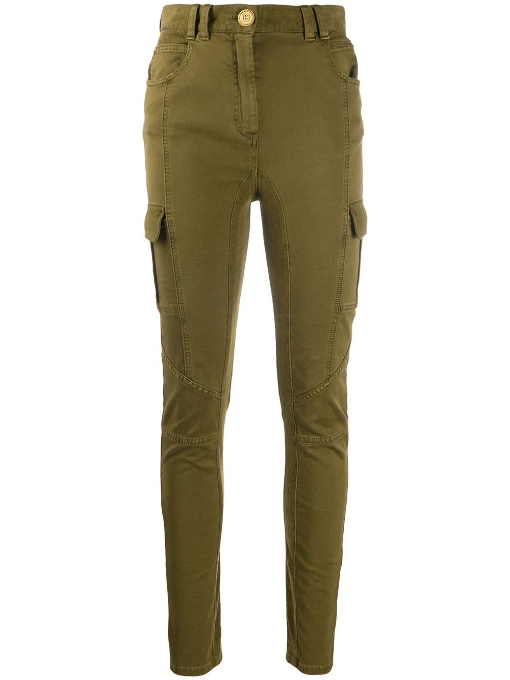 panelled skinny cargo trousers - 1