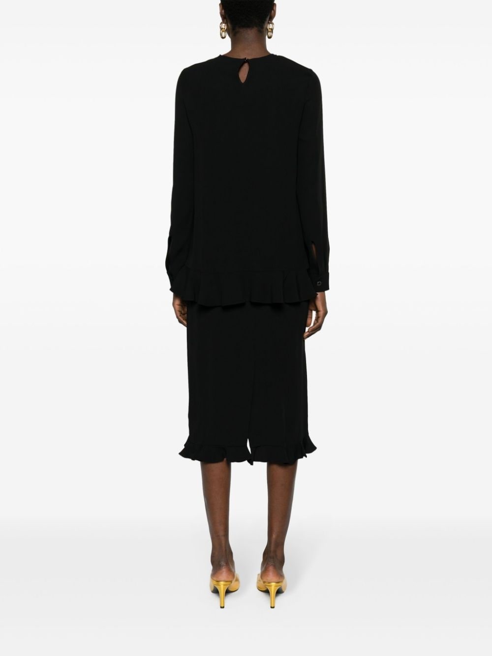 ruffled crepe blouse - 4