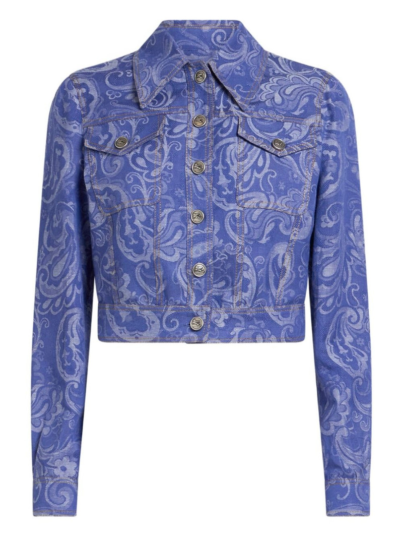 paisley-jacquard denim jacket 1