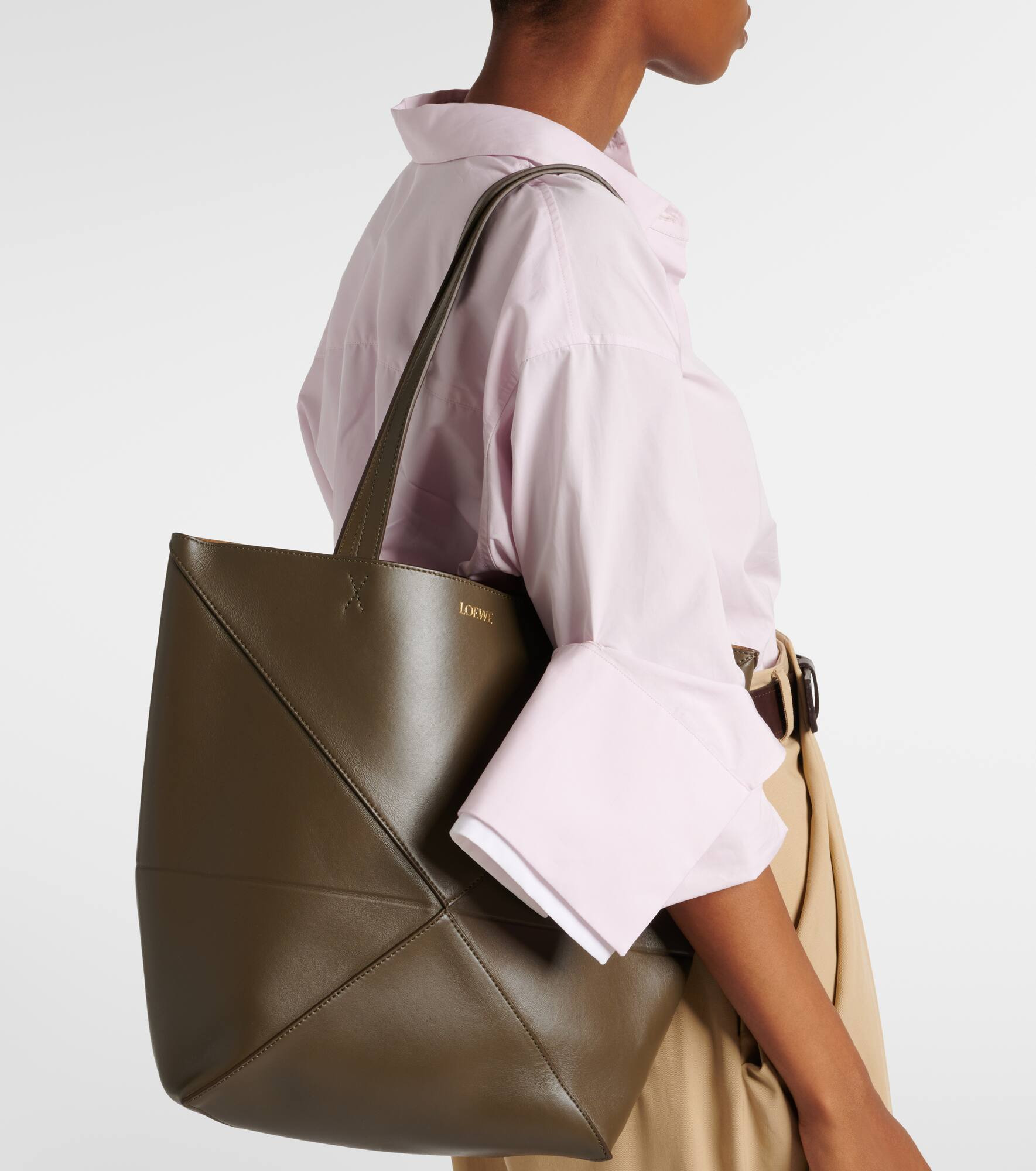 Puzzle Fold Medium leather tote bag - 7